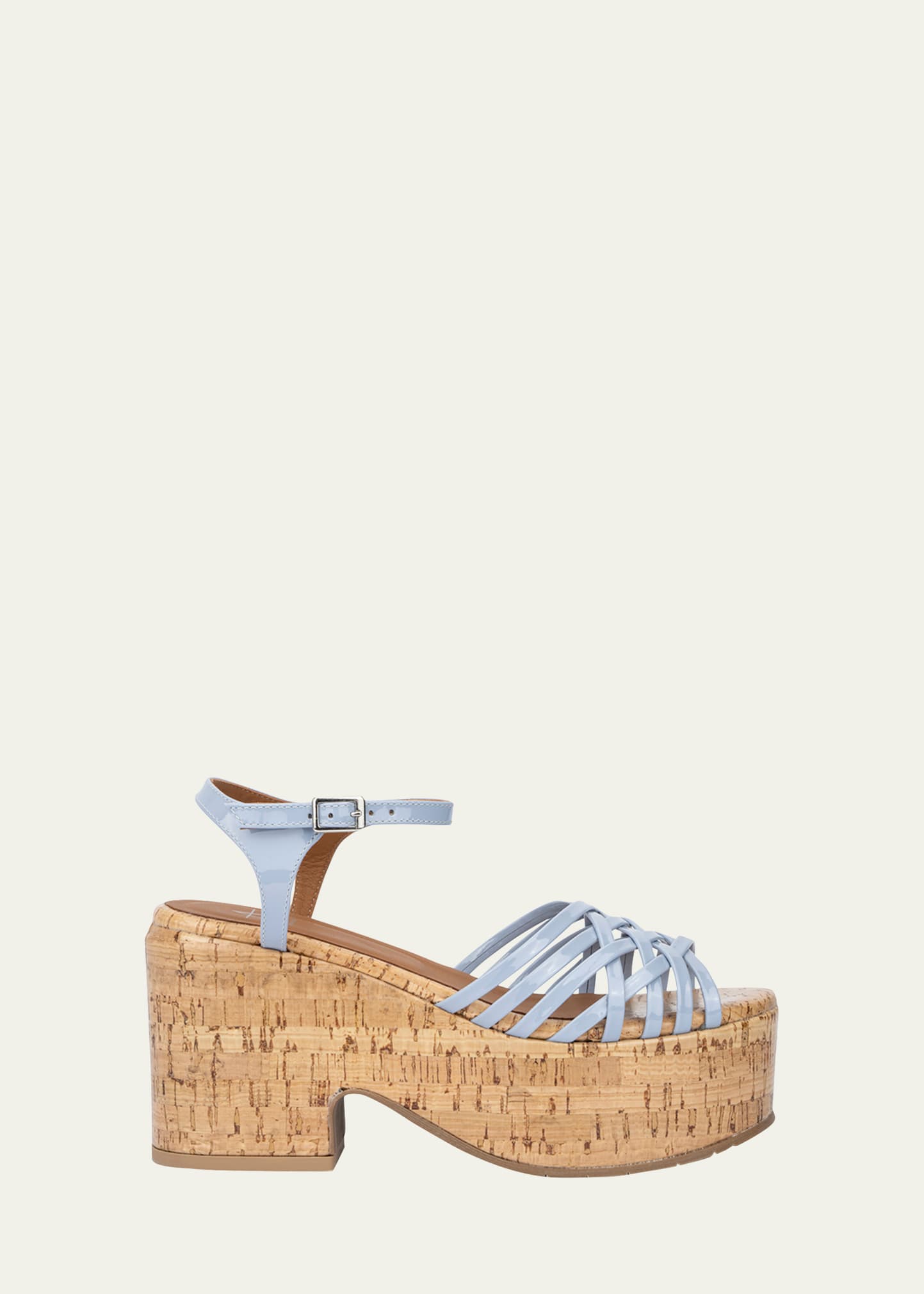 Aquatalia Elene Patent Caged Platform Sandals