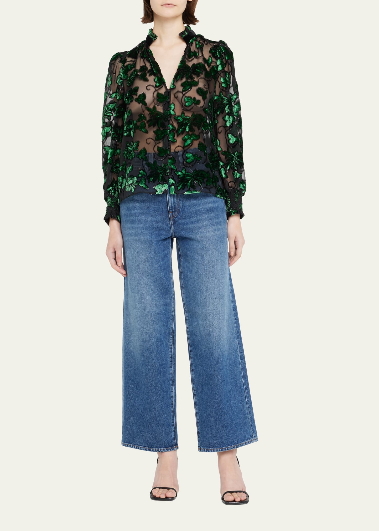 20%OFF対象★今季新品*定価2.8万 Marvine Lina Blouse Lydia Millen Baroque Applique Woven Blouse | Karen Millen