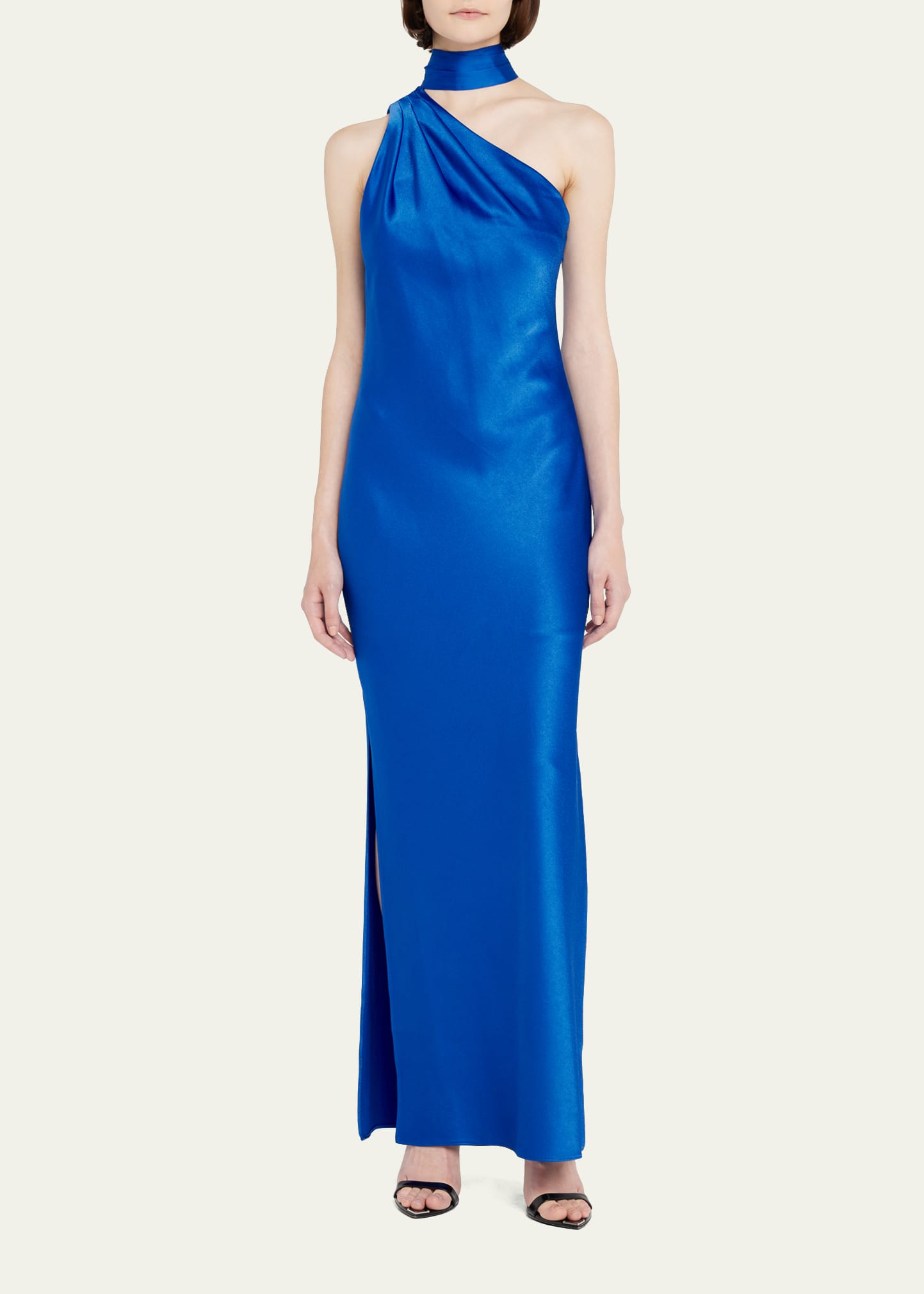 Alice + Olivia Leola One-Shoulder Satin Maxi Dress - Big Apple Buddy