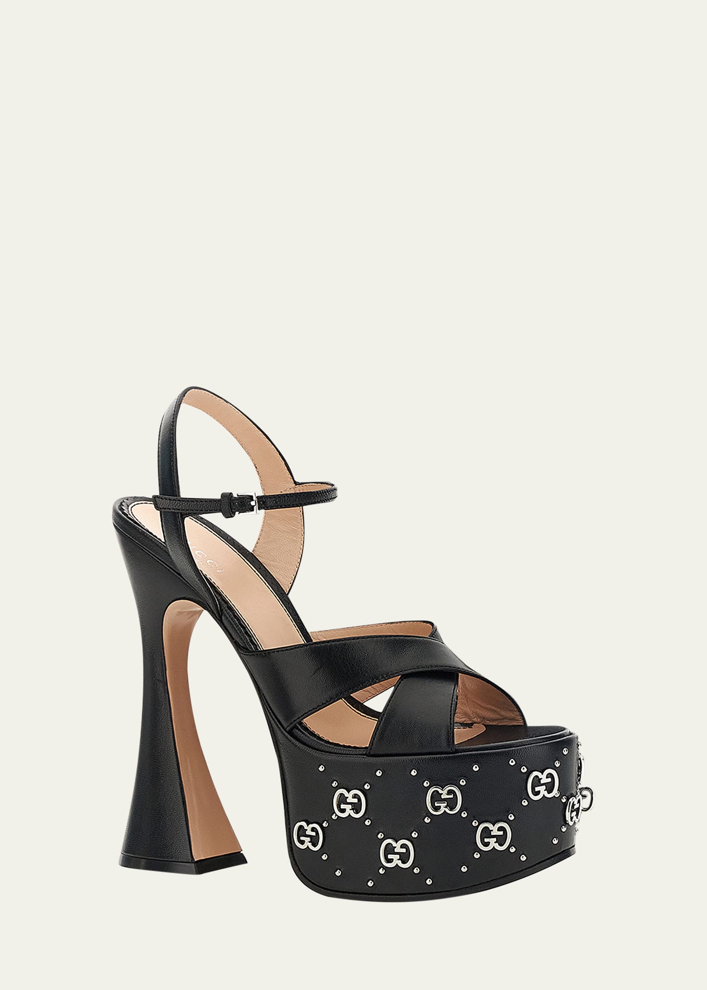 【사야향♡PR必読　】 Gucci GGパターン 新品　未使用 Gucci Janaya Leather GG Stud Platform Sandals - Bergdorf Goodman