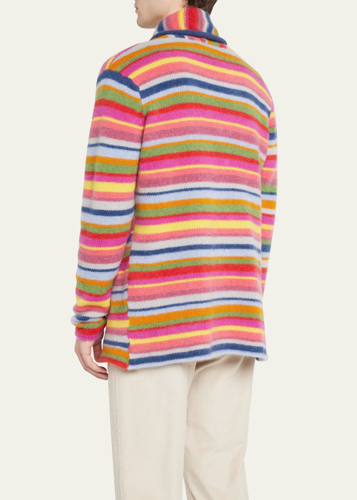 The Elder Statesman Men's Multi-Stripe Cashmere Smoking Jacket