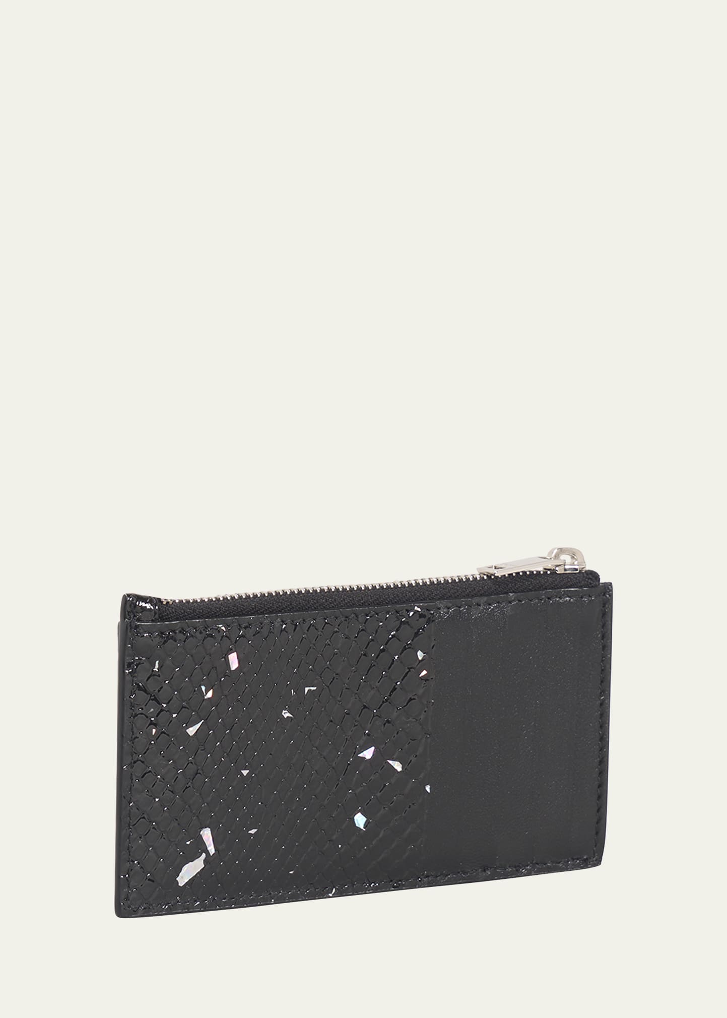 Saint Laurent YSL Monogram Ziptop Card Case in Python - Bergdorf