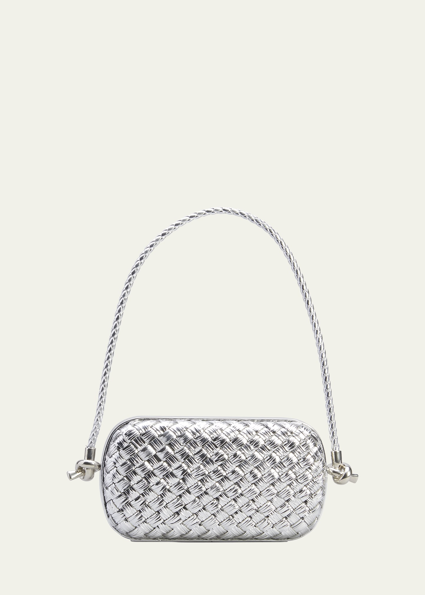 Bottega Veneta Knot Minaudiere Shoulder Bag in Silver