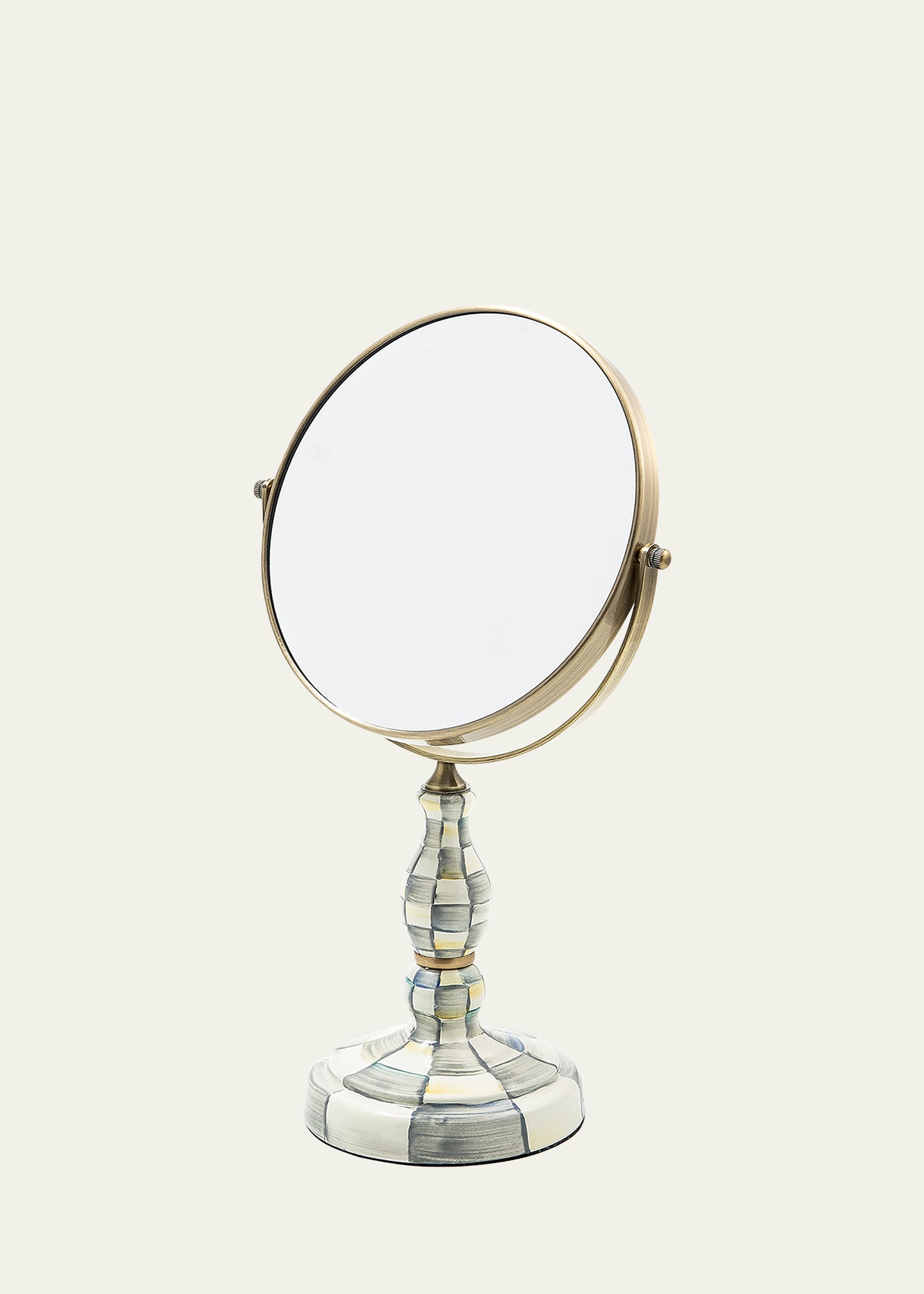 Sterling Check Enamel Vanity Mirror