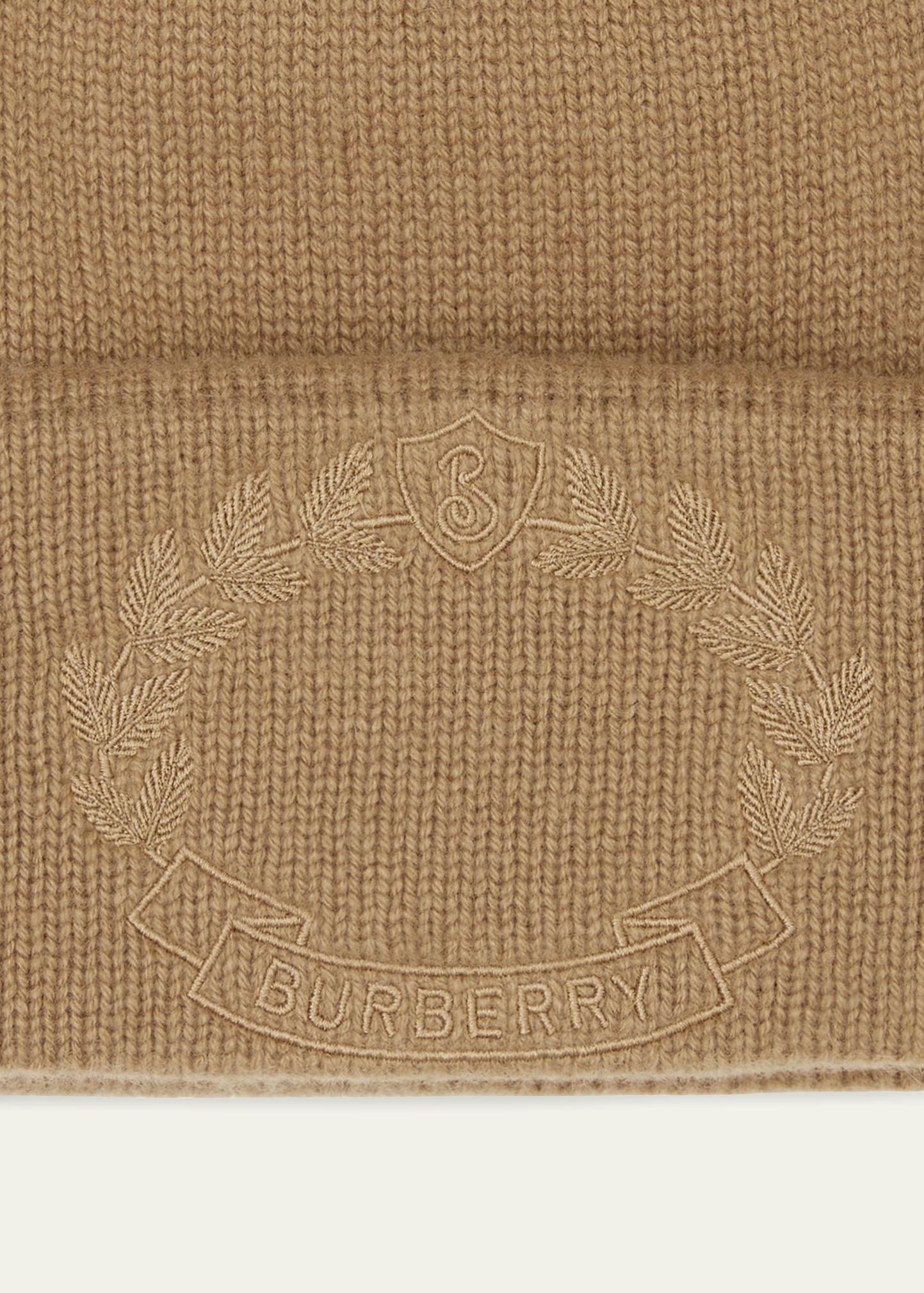 Burberry Ghost Crest Beanie/Hat Burberry Ghost Crest Cashmere Beanie - Camel | Editorialist main image 2