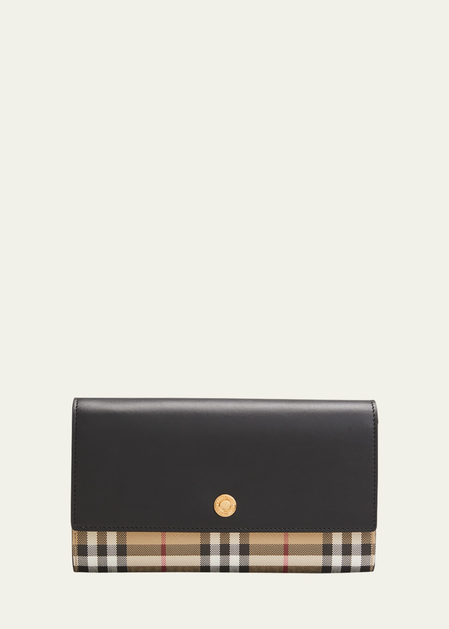 Burberry Hannah Check Leather Crossbody Wallet