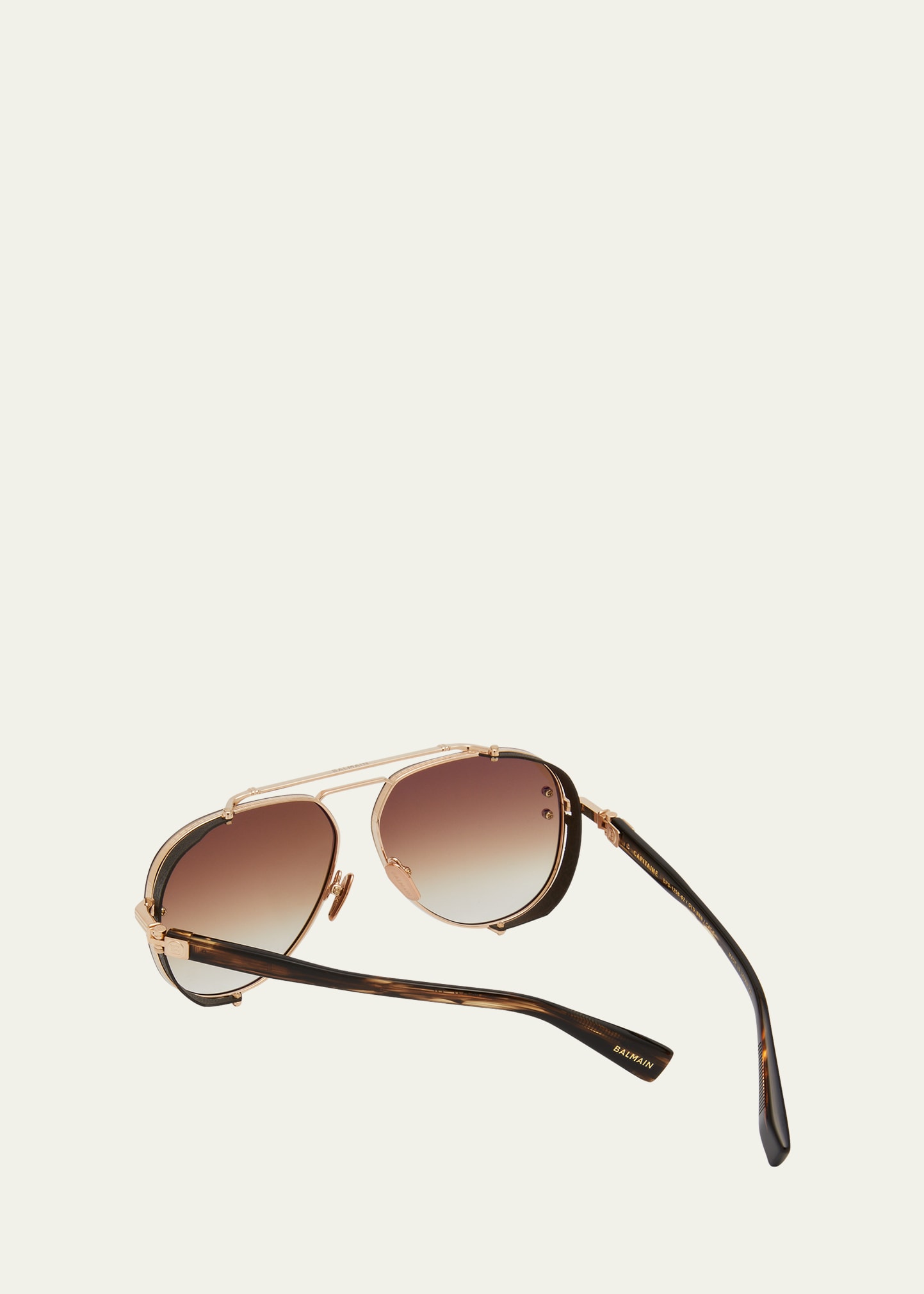 Balmain, Accessories, Balmain Engraved Monogram Titanium Acetate Aviator  Sunglasses