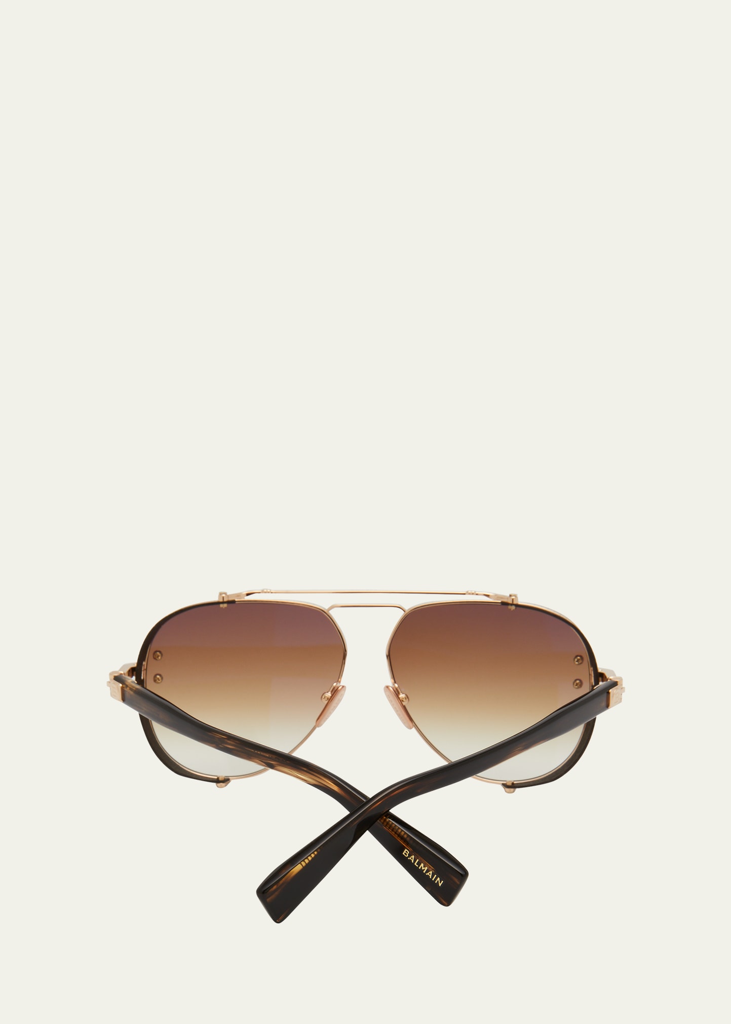 Balmain, Accessories, Balmain Engraved Monogram Titanium Acetate Aviator  Sunglasses