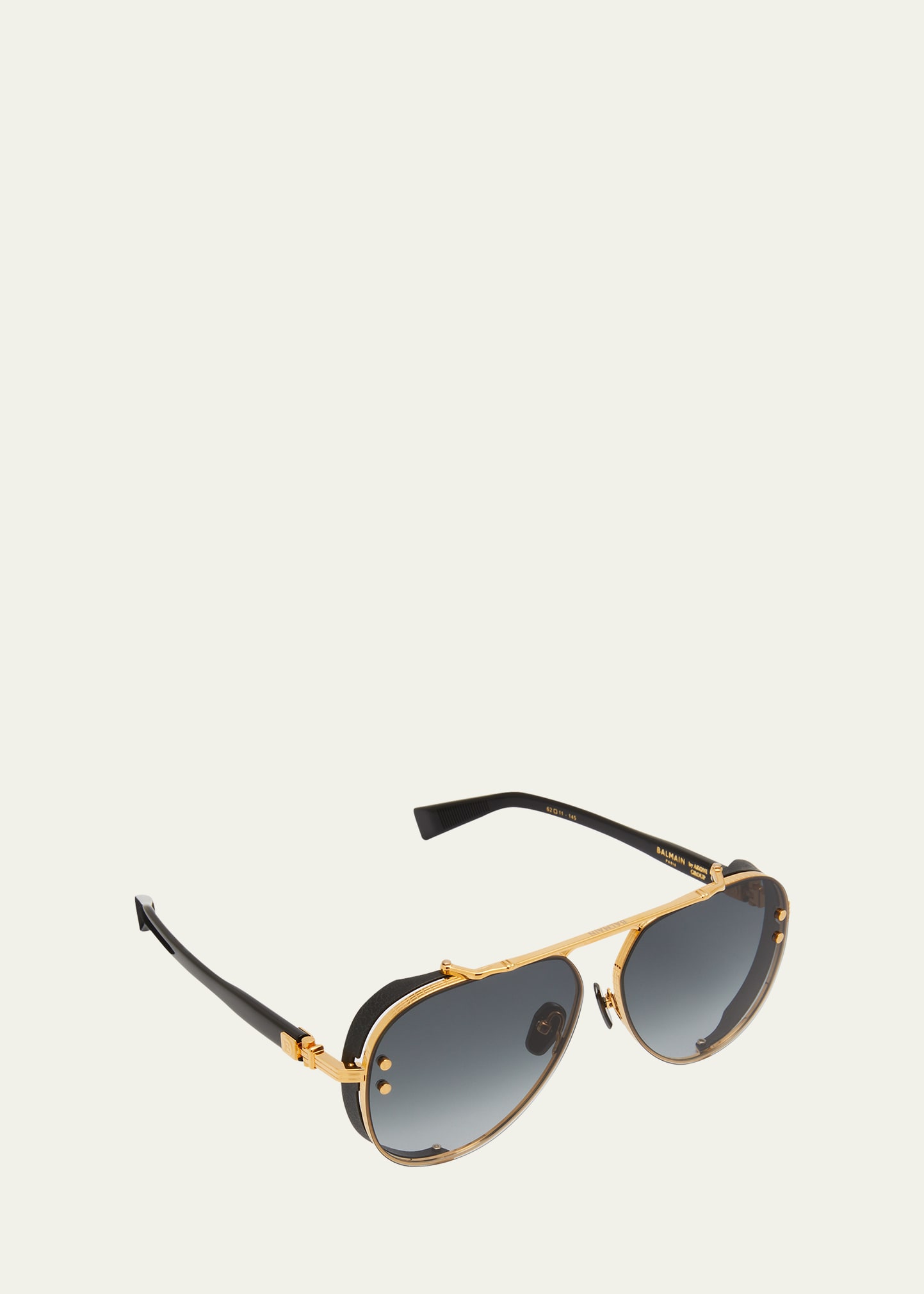 Balmain, Accessories, Balmain Engraved Monogram Titanium Acetate Aviator  Sunglasses