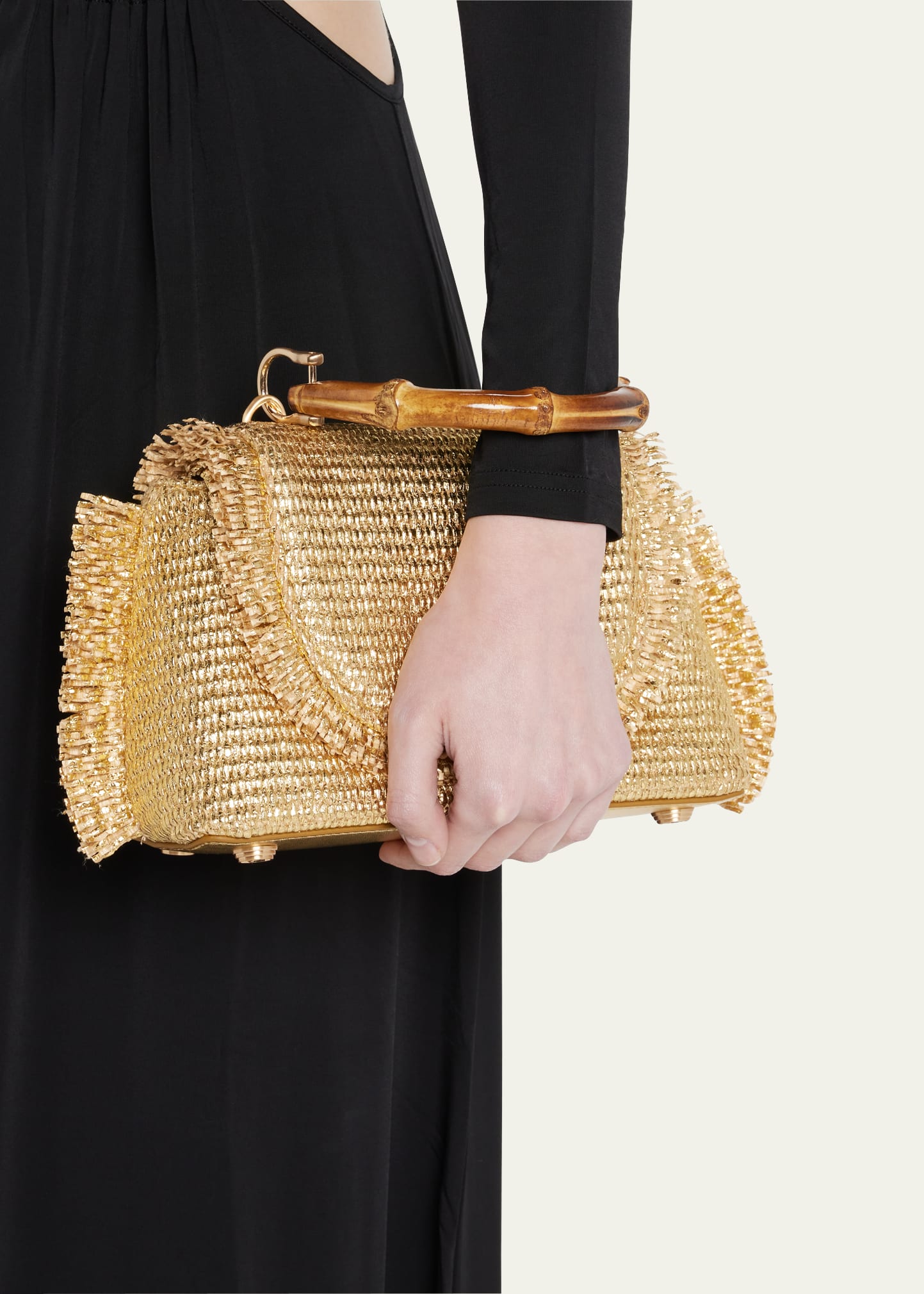 Cult Gaia Ozzy Mini Fringe Metallic Top-Handle Bag - Bergdorf Goodman