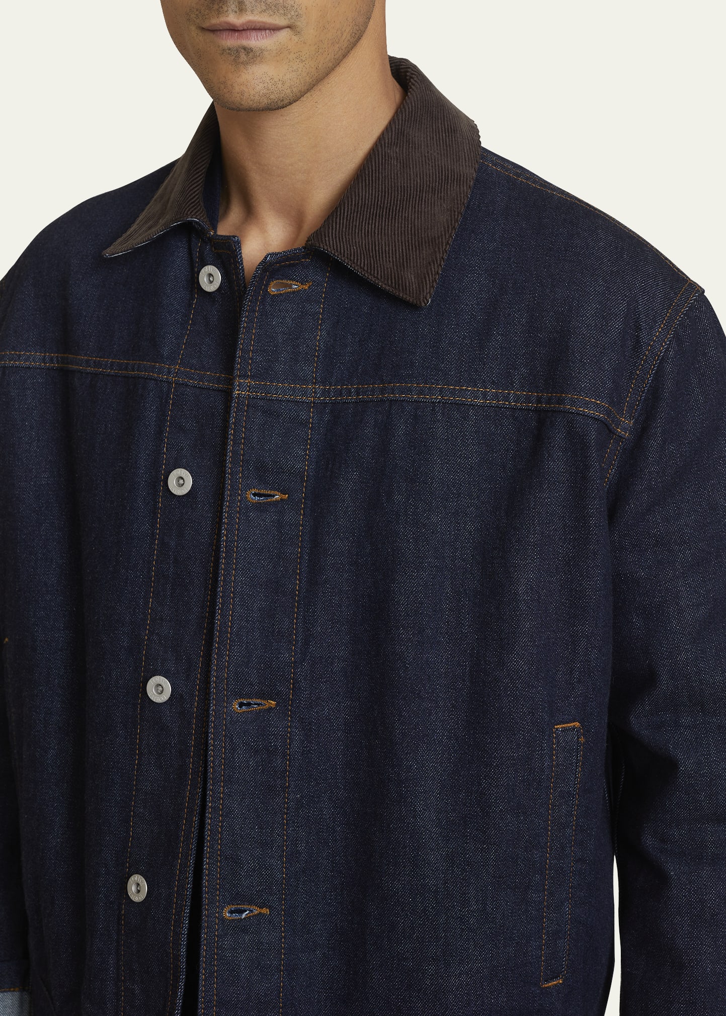 Loewe Men's Fisherman Denim Turn-Up Jacket - Bergdorf Goodman