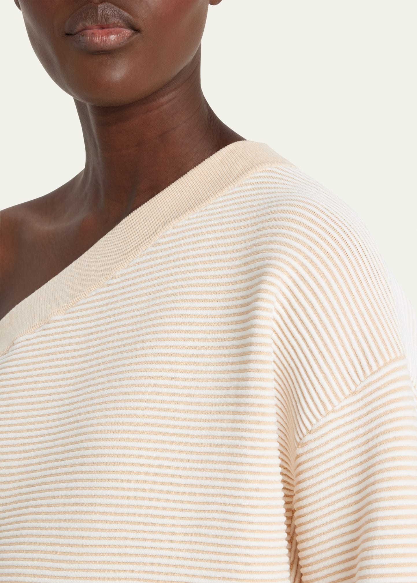 NAGNATA Asymmetric Textured Rib Sweater