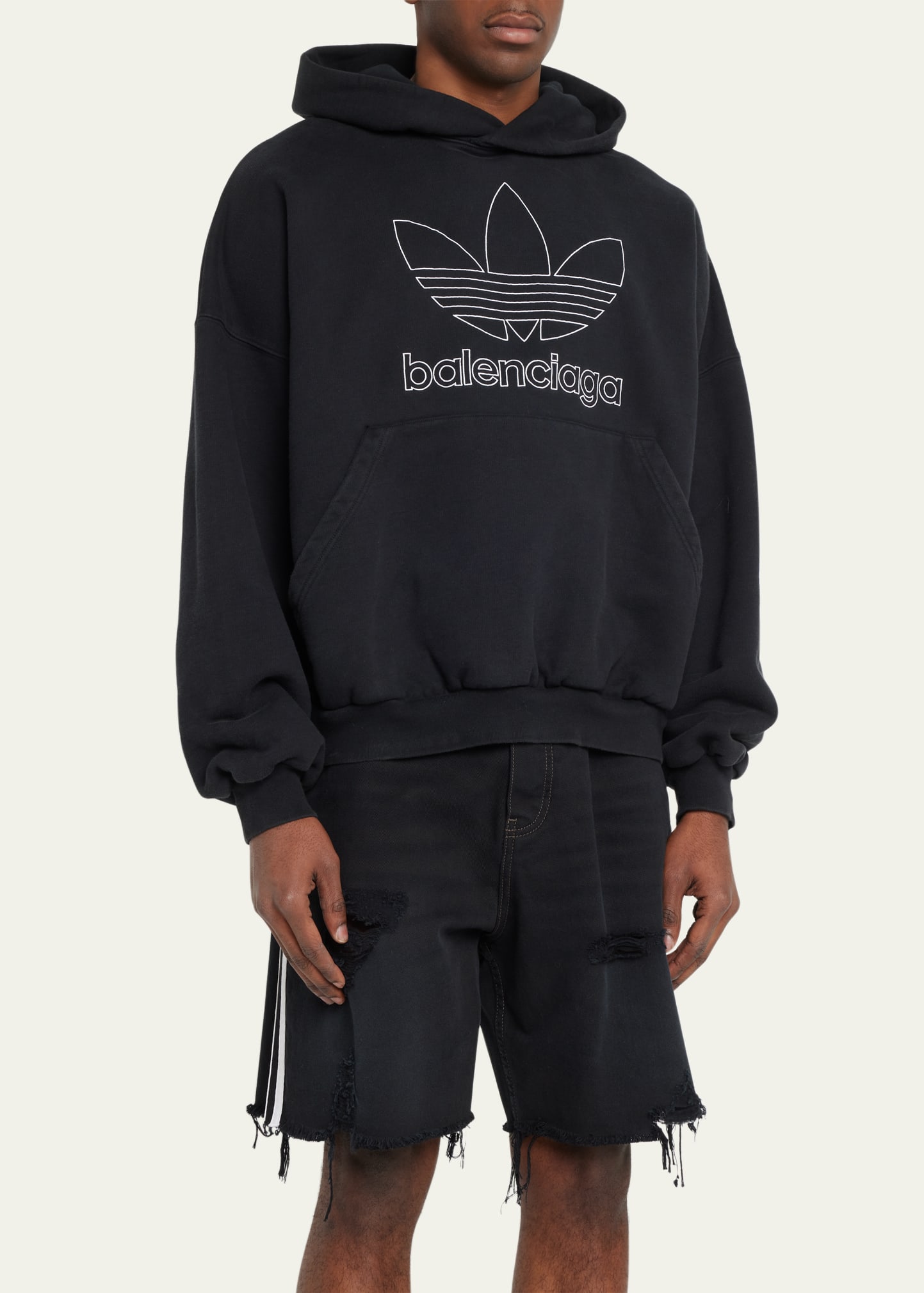 Balenciaga x Adidas Men's Embroidered Logo Hoodie - Bergdorf Goodman