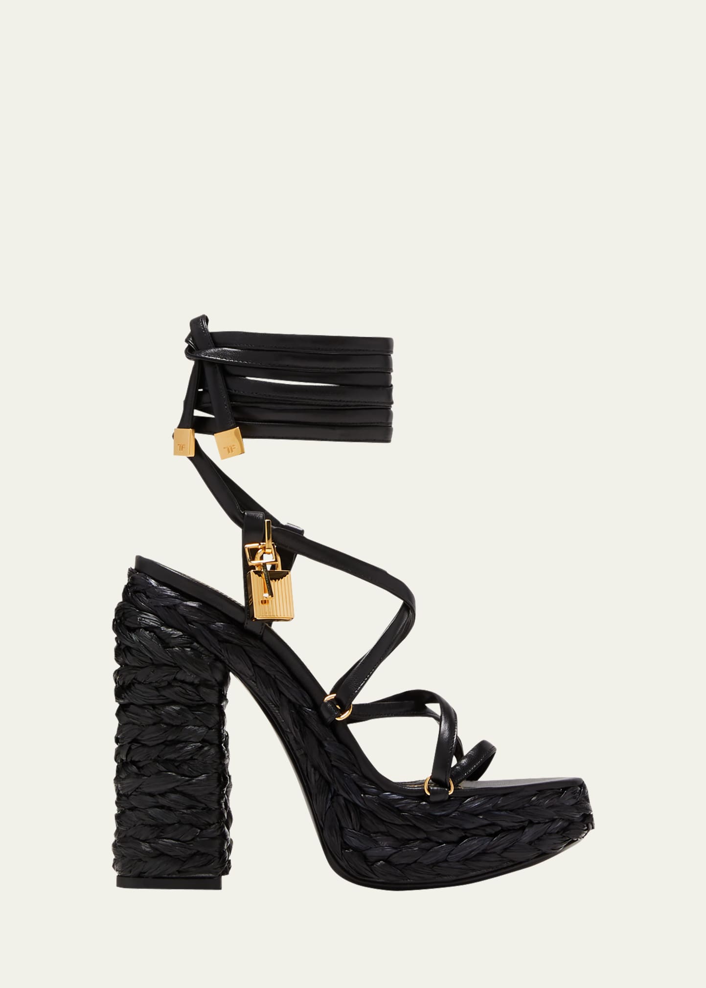 TOM FORD Rope Ankle-Wrap Wedge Sandals - Bergdorf Goodman
