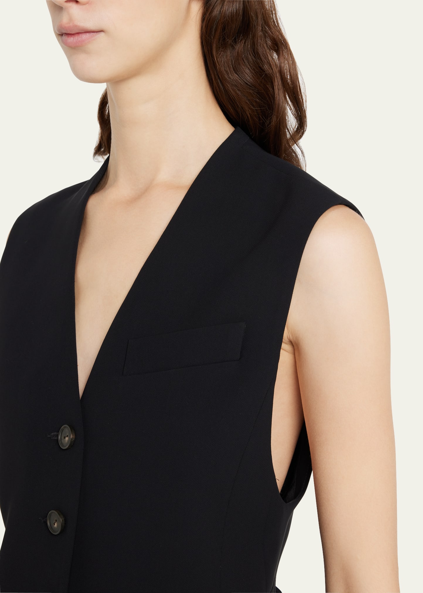 Vince Cutaway Crepe Vest - Bergdorf Goodman