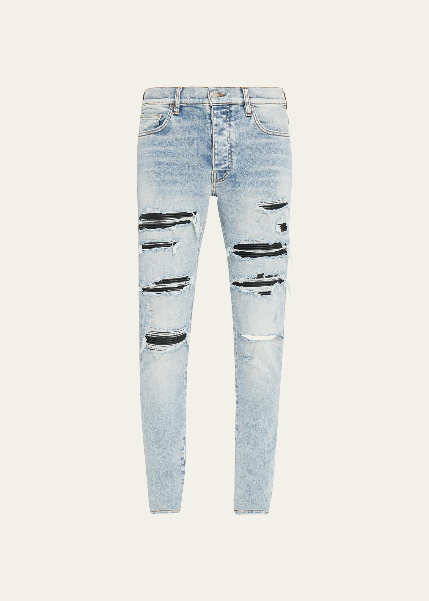 Amiri Men's Leather-Patch Thrasher Jeans - Bergdorf Goodman