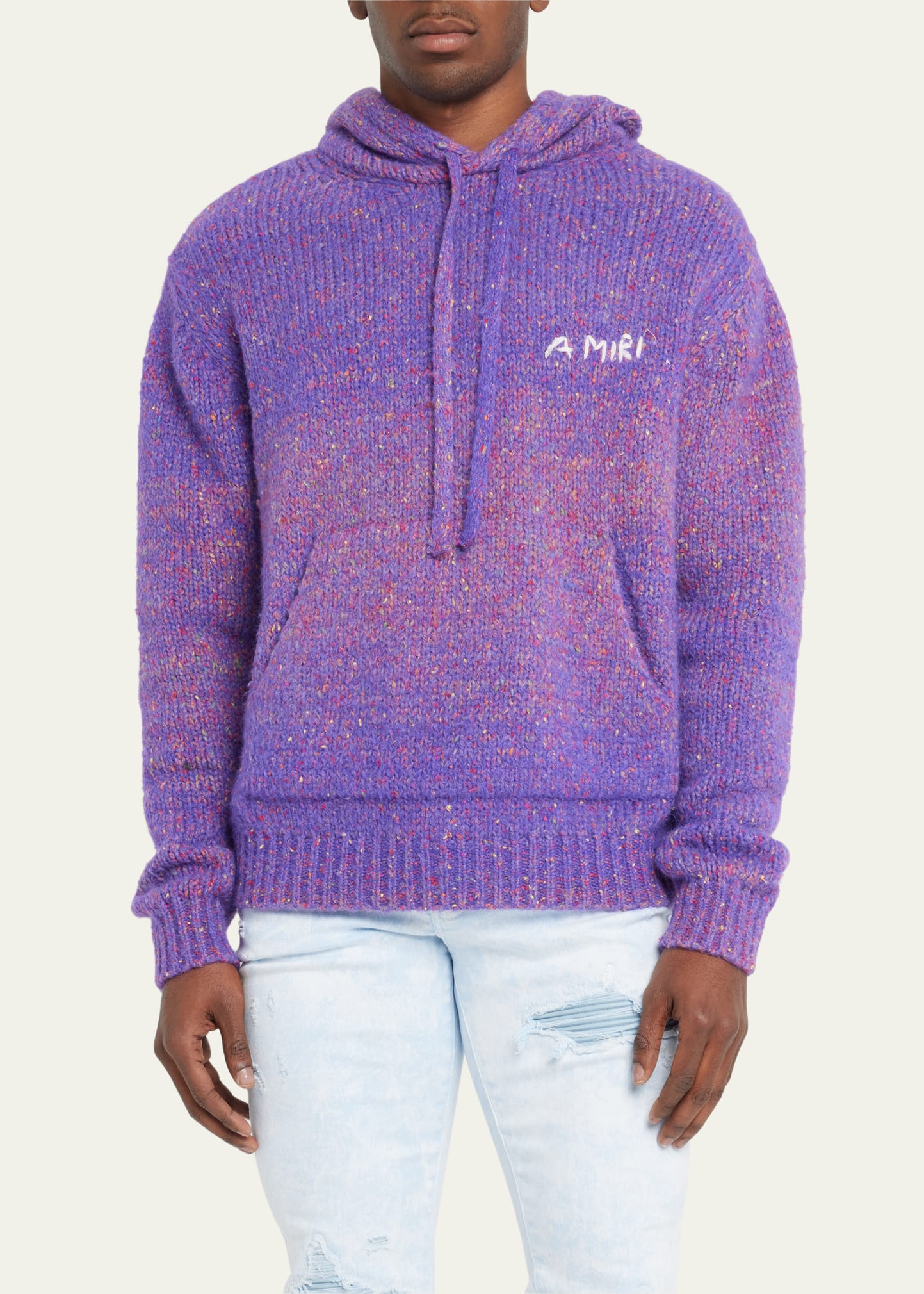 Amiri Men's Space-Dyed Knit Hoodie - Bergdorf Goodman