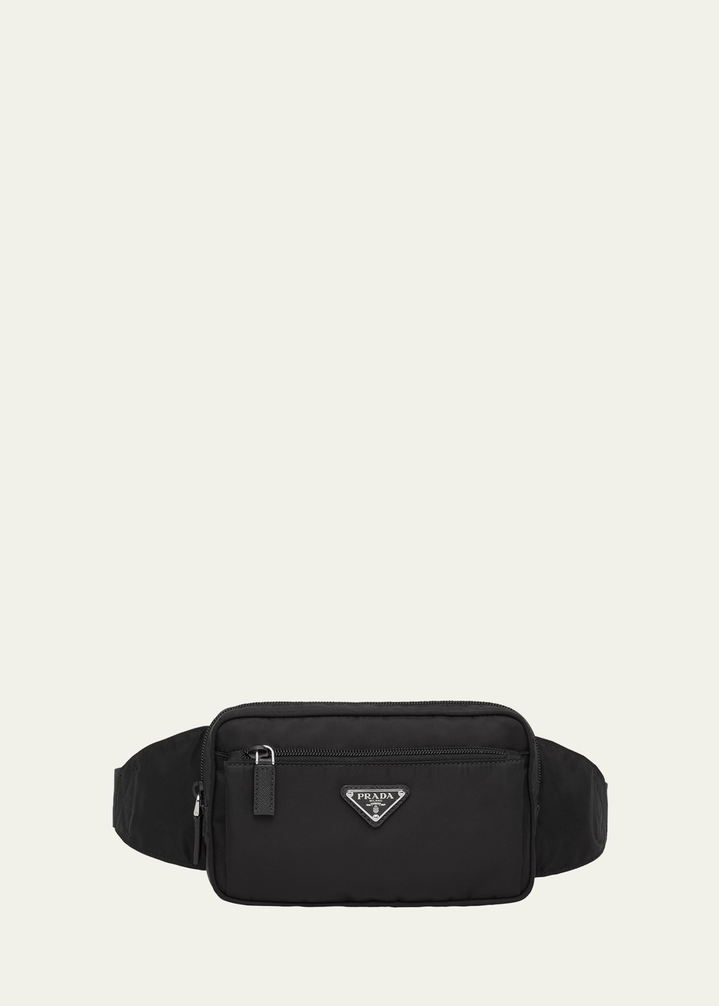 Prada Re-Nylon and Saffiano Leather Travel Pouch - Black One-Size