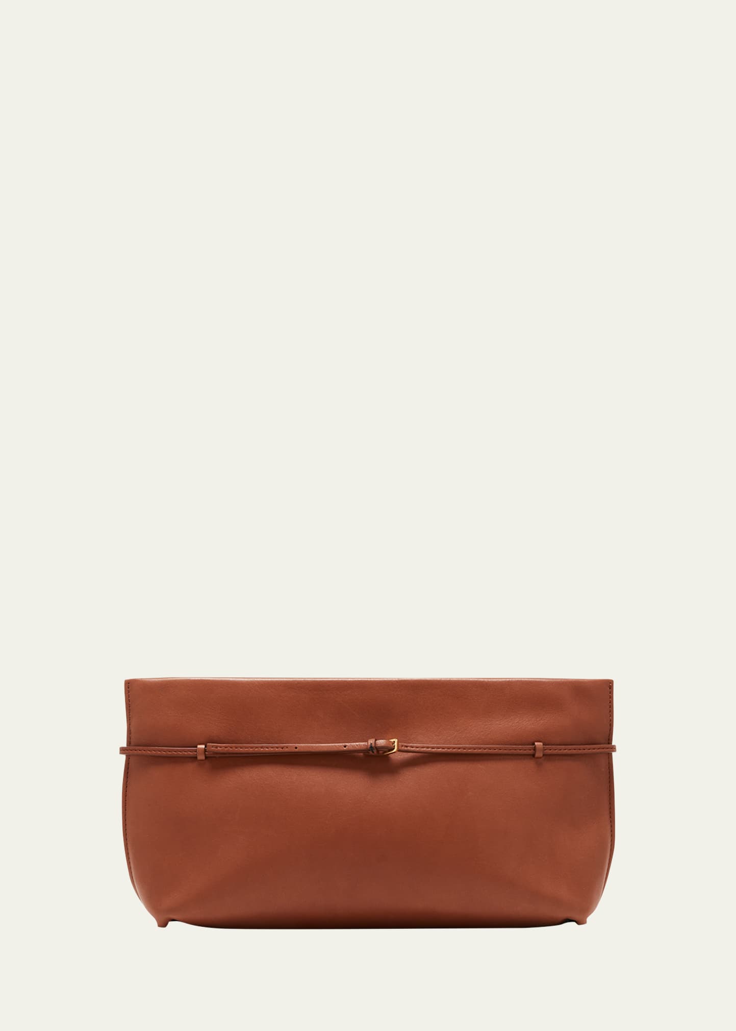 Sienna Clutch Black in Leather – The Row