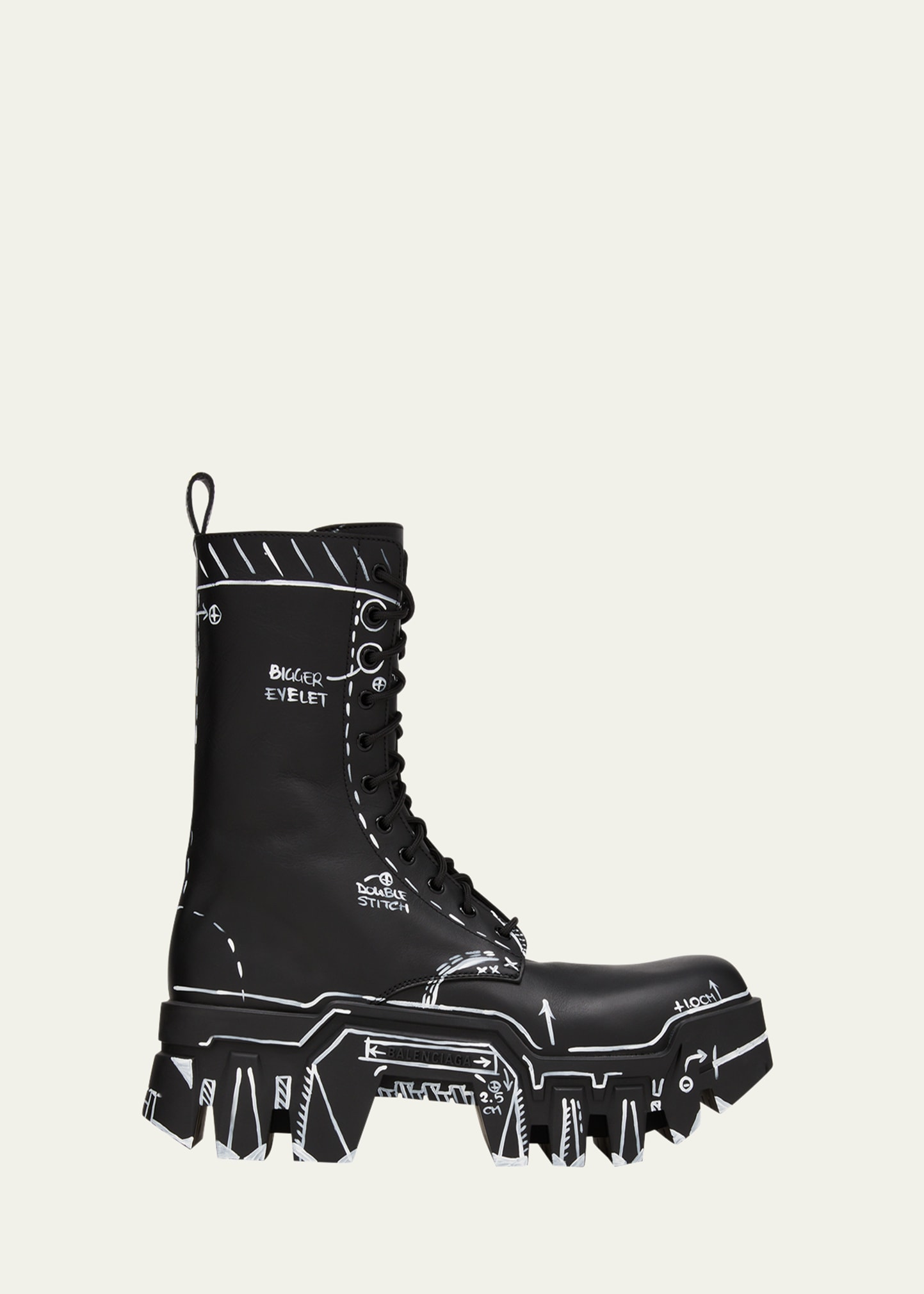 Balenciaga Men's Bulldozer Marker Lug-Sole Boots - Bergdorf Goodman