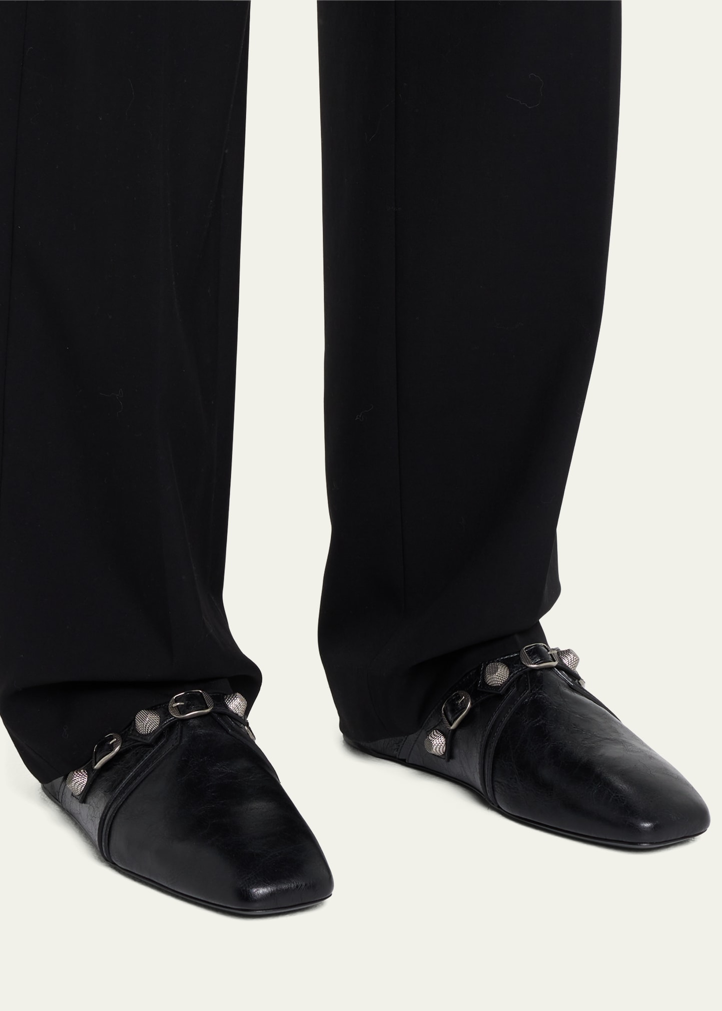 Balenciaga Men's Cosy Cagole Leather Mules - Bergdorf Goodman