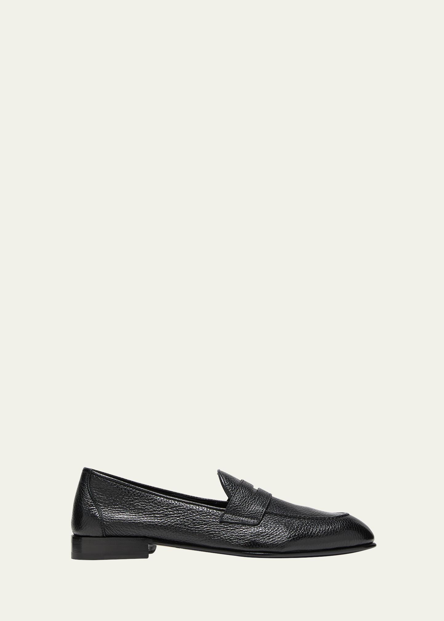 Brioni loafers. Silver buckle detail. Size 12 Brioni - Appia Brown Suede Leather Penny Loafer | Mitchell  main image 3