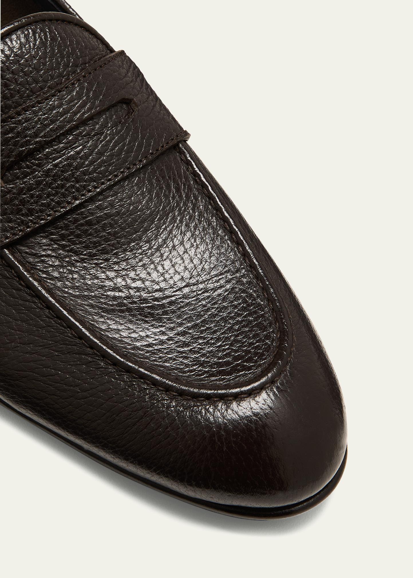 Brioni loafers. Silver buckle detail. Size 12 Brioni - Appia Brown Suede Leather Penny Loafer | Mitchell  main image 4