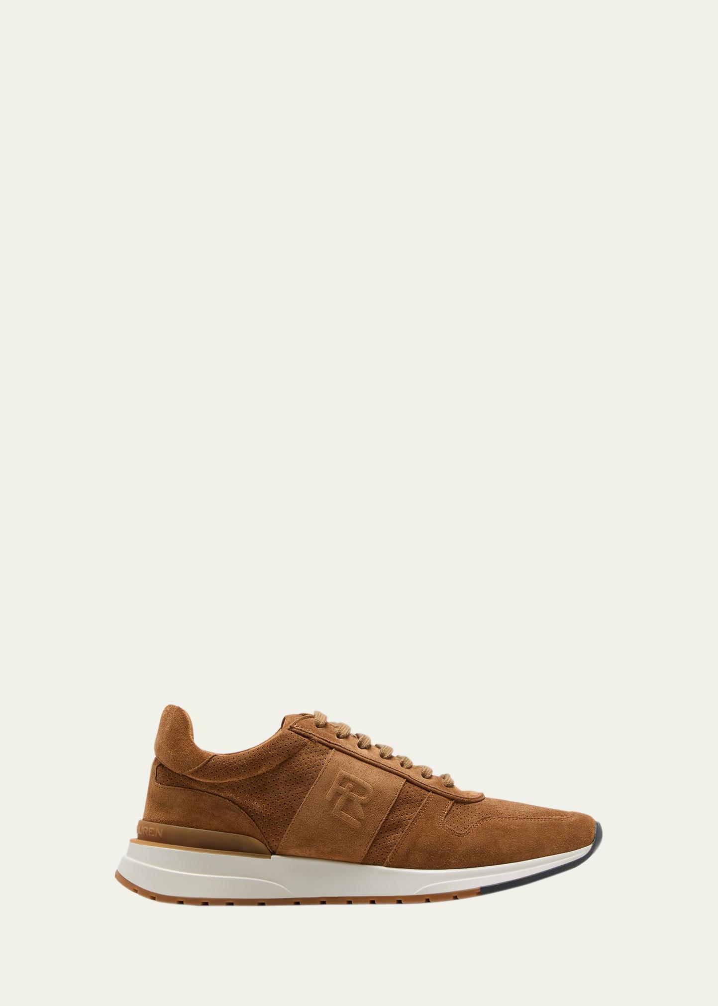 Ralph Lauren Purple Label Ethan II Green Calfskin Suede Sneaker Mens 7D Ethan Calfskin Sneaker | Sneakers Shoes | Ralph Lauren main image 2