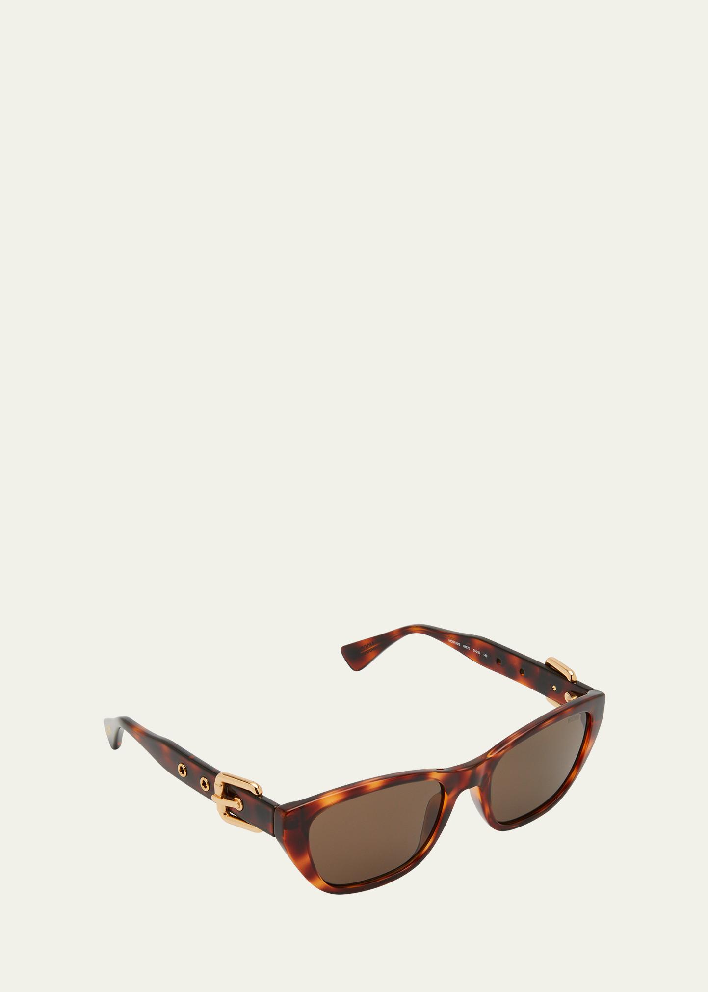 Moschino
Buckle Nylon & Plastic Cat-Eye Sunglasses Moschino Black Squared Cat Eye w/ Buckle Temples – Eyedictive main image 3
