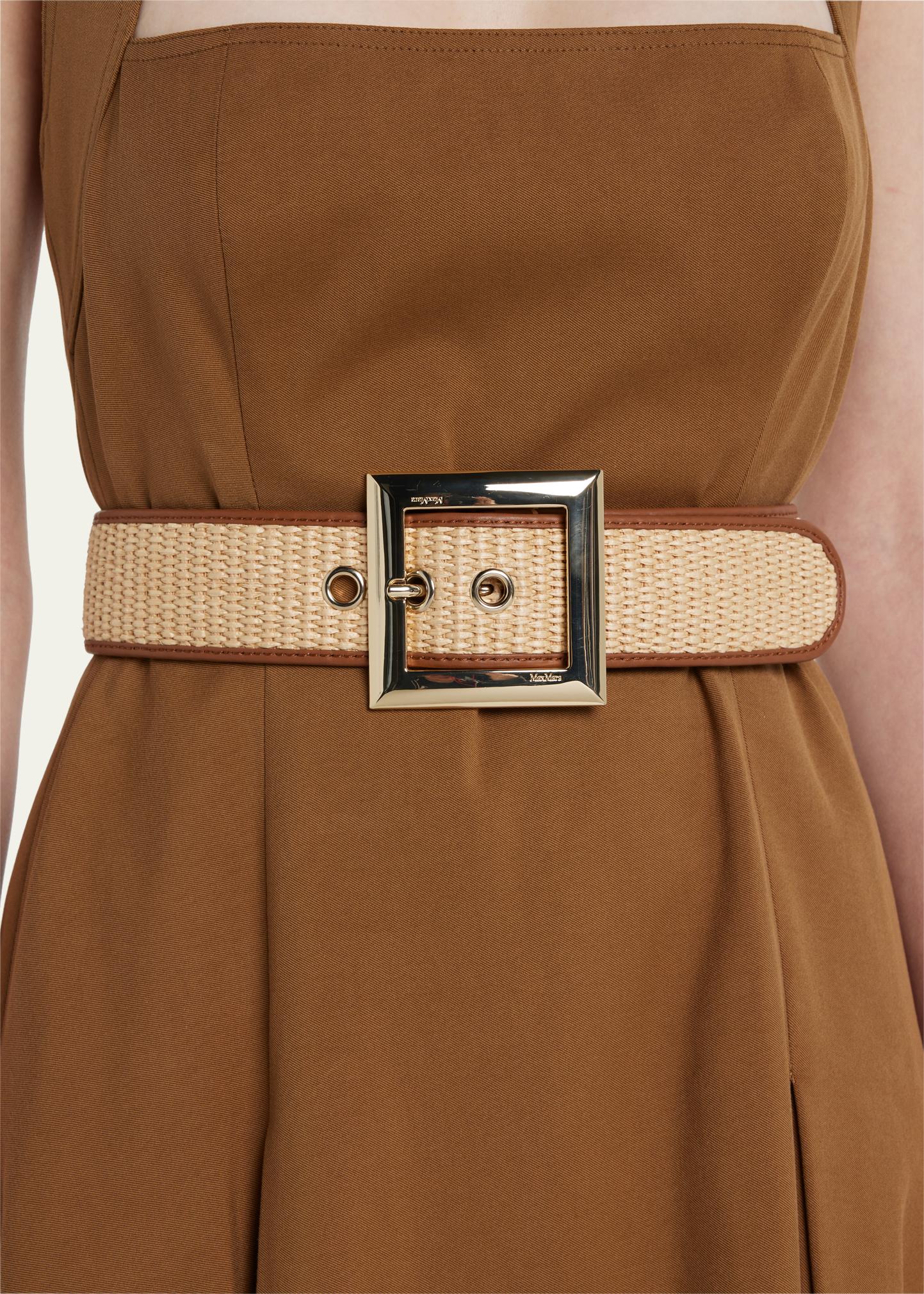 Max Mara Diretta Raffia Belt - Bergdorf Goodman