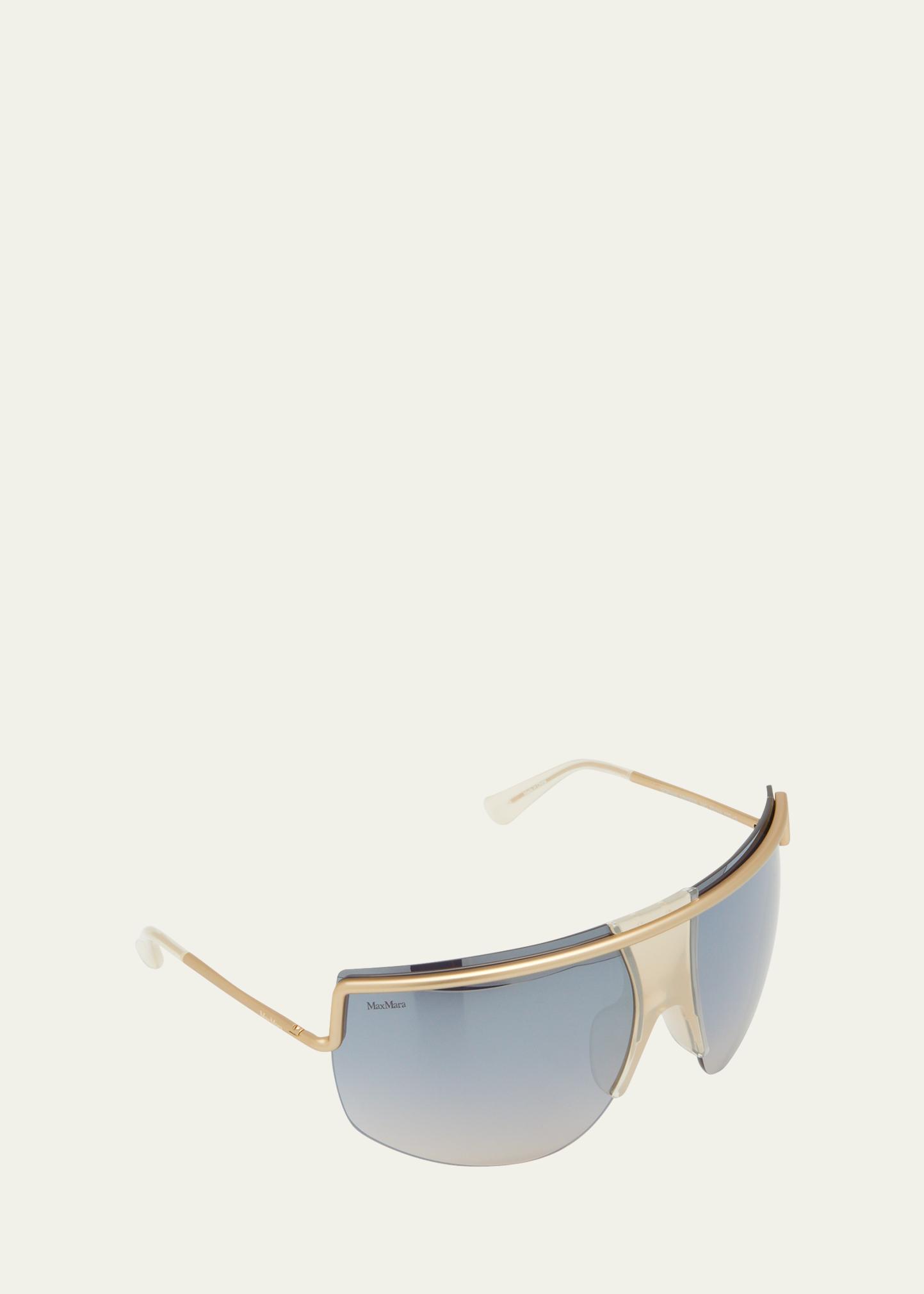 Max Mara Rimless Metal Shield Sunglasses - Bergdorf Goodman display picture 2