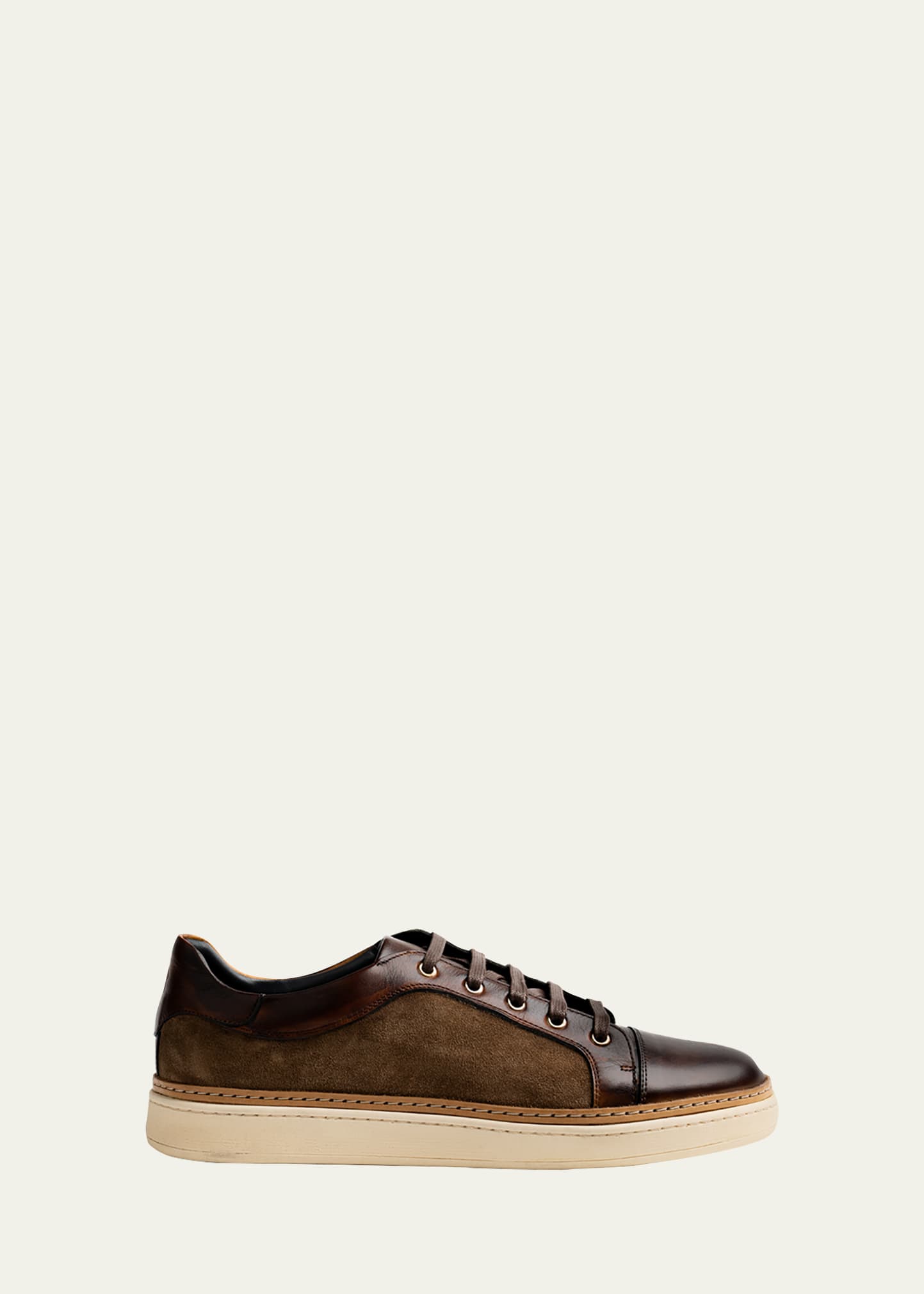 di Bianco Messina Suede-Leather Low Top -