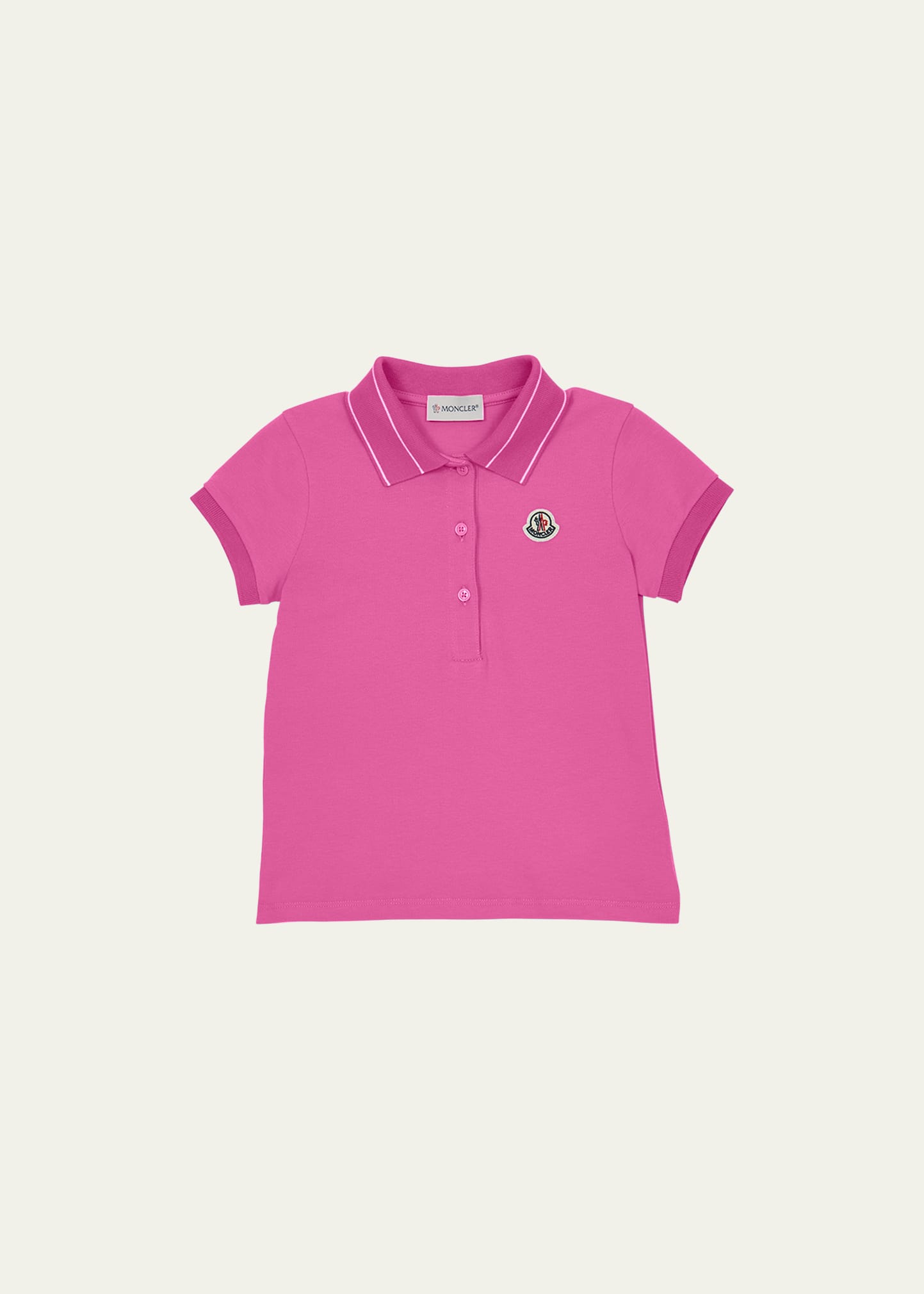 Pink moncler best sale polo shirt