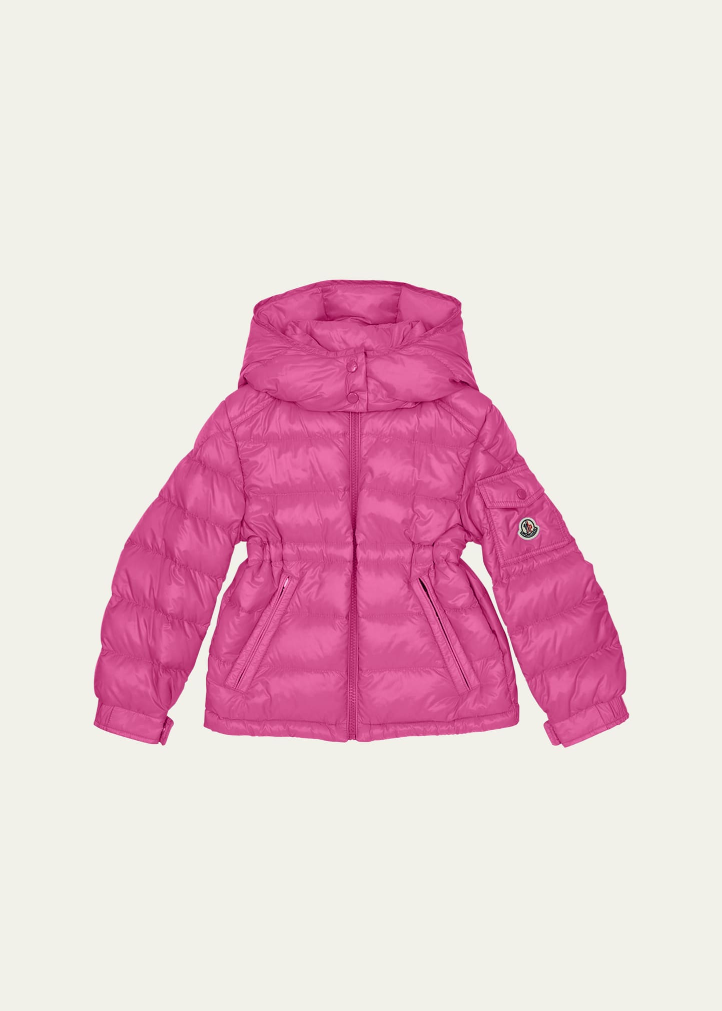 Moncler Girl's Dalles Long Season Boudin-Quilt Down Jacket, Size 8