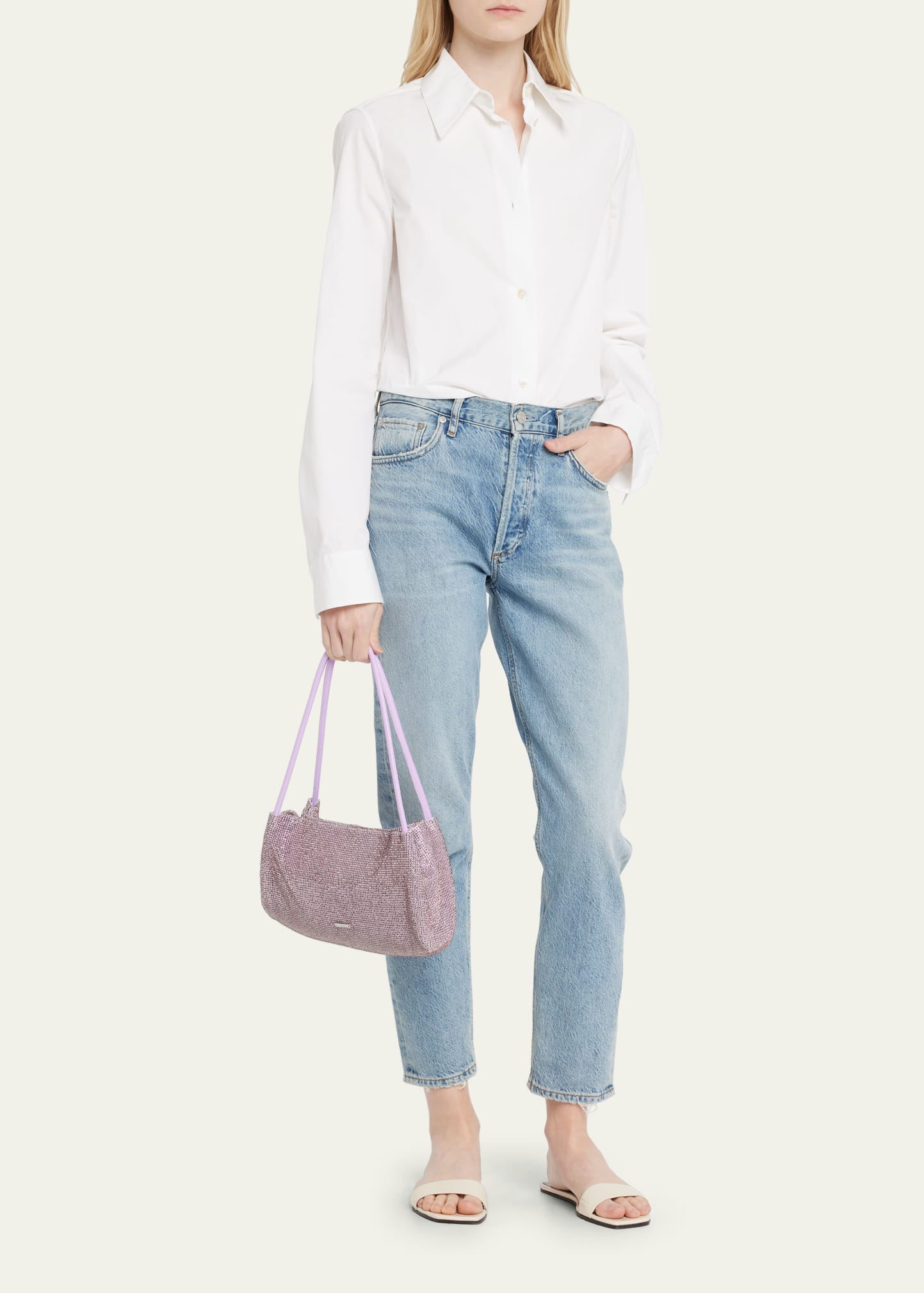 STAUD Penny Crystal Mesh Shoulder Bag - Bergdorf Goodman