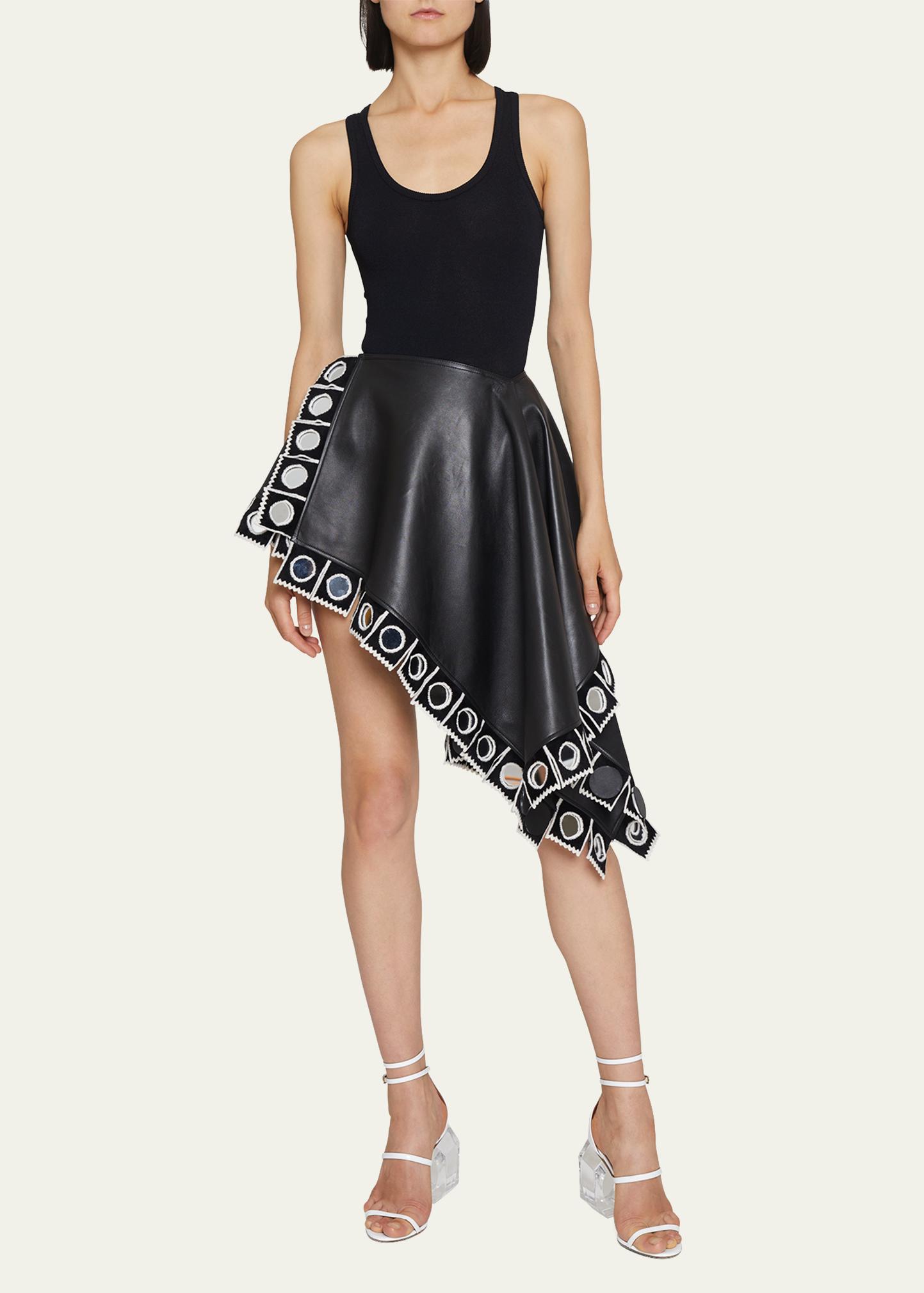ALAÏA Asymmetric Mirror Leather Mini Skirt - Bergdorf Goodman