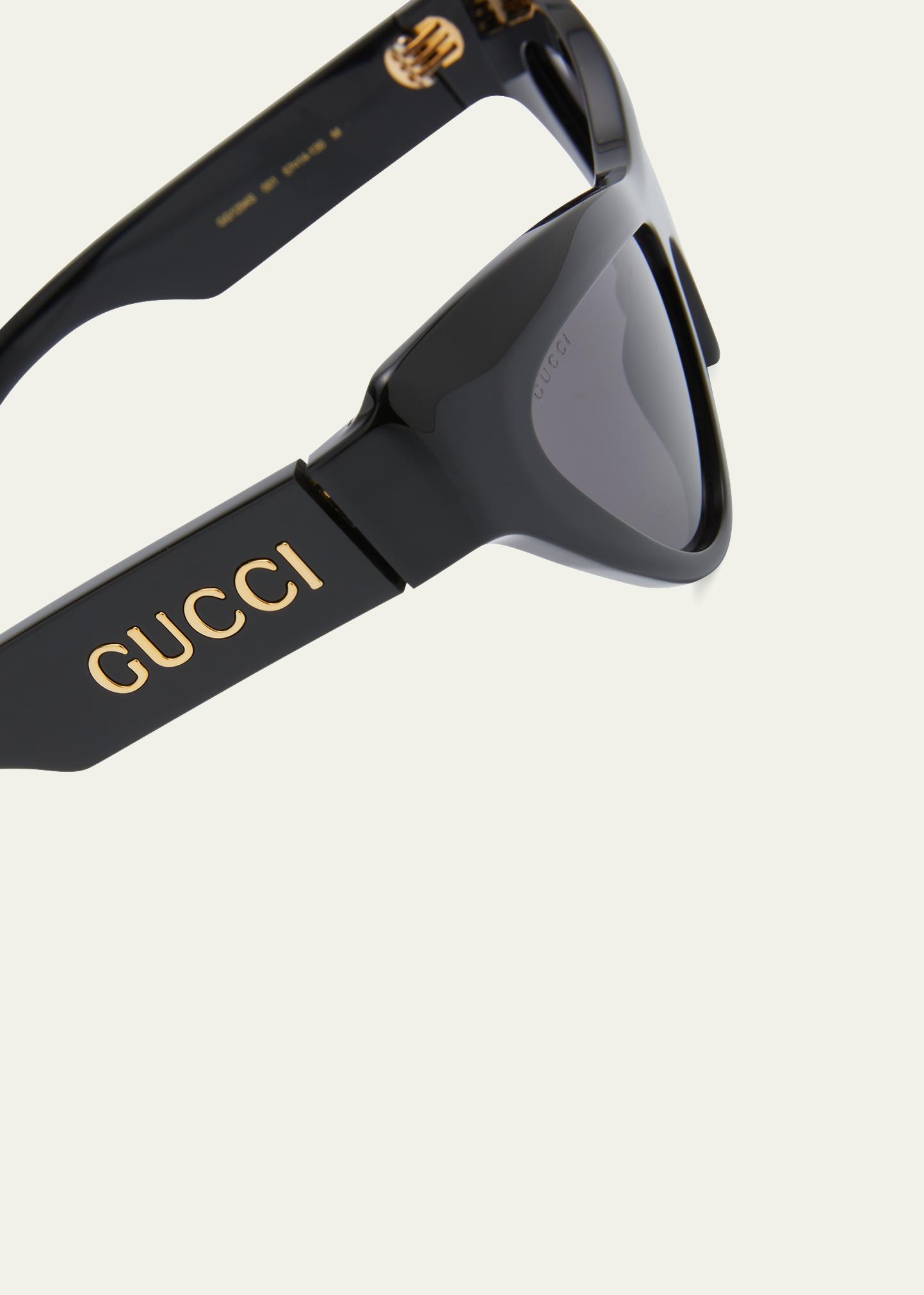 Gucci Black Gradient Butterfly Sunglasses with Gold Logo Accent Gucci GG2039S Butterfly Sunglasses | Fashion Eyewear main image 4