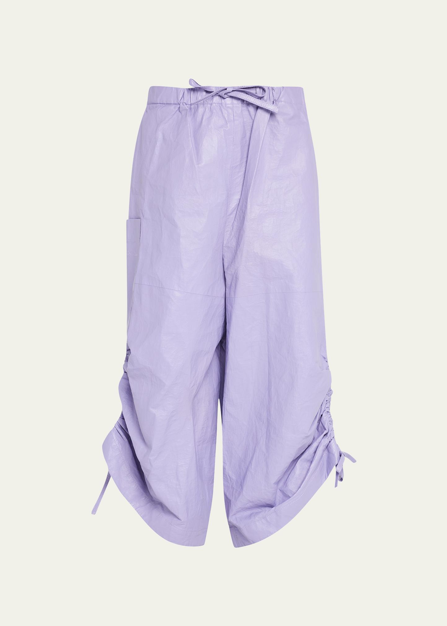 Marc Jacobs Gathered Leather Scrub Pants - Bergdorf Goodman