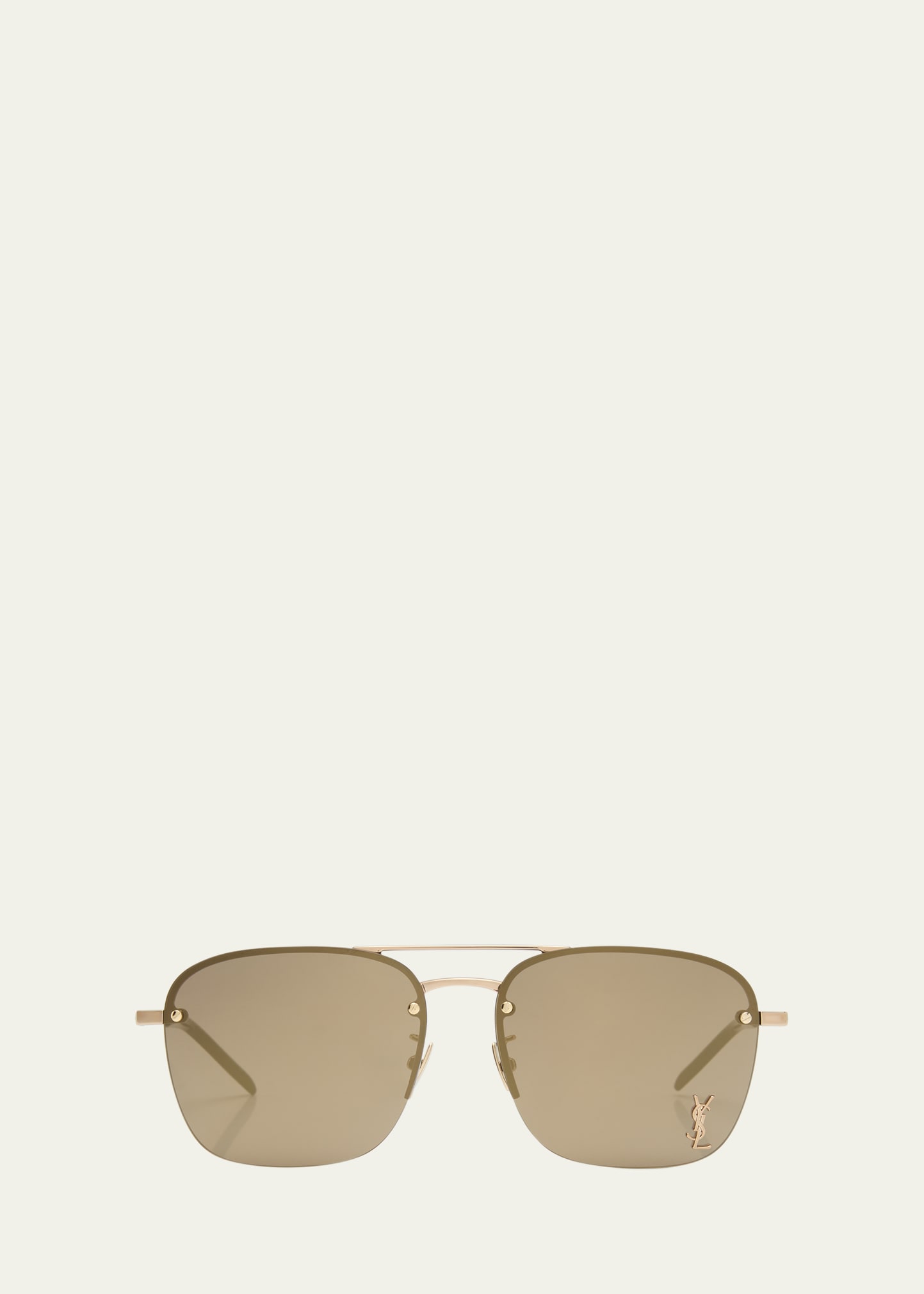 Saint Laurent YSL Rimless Square Metal Sunglasses - Bergdorf Goodman