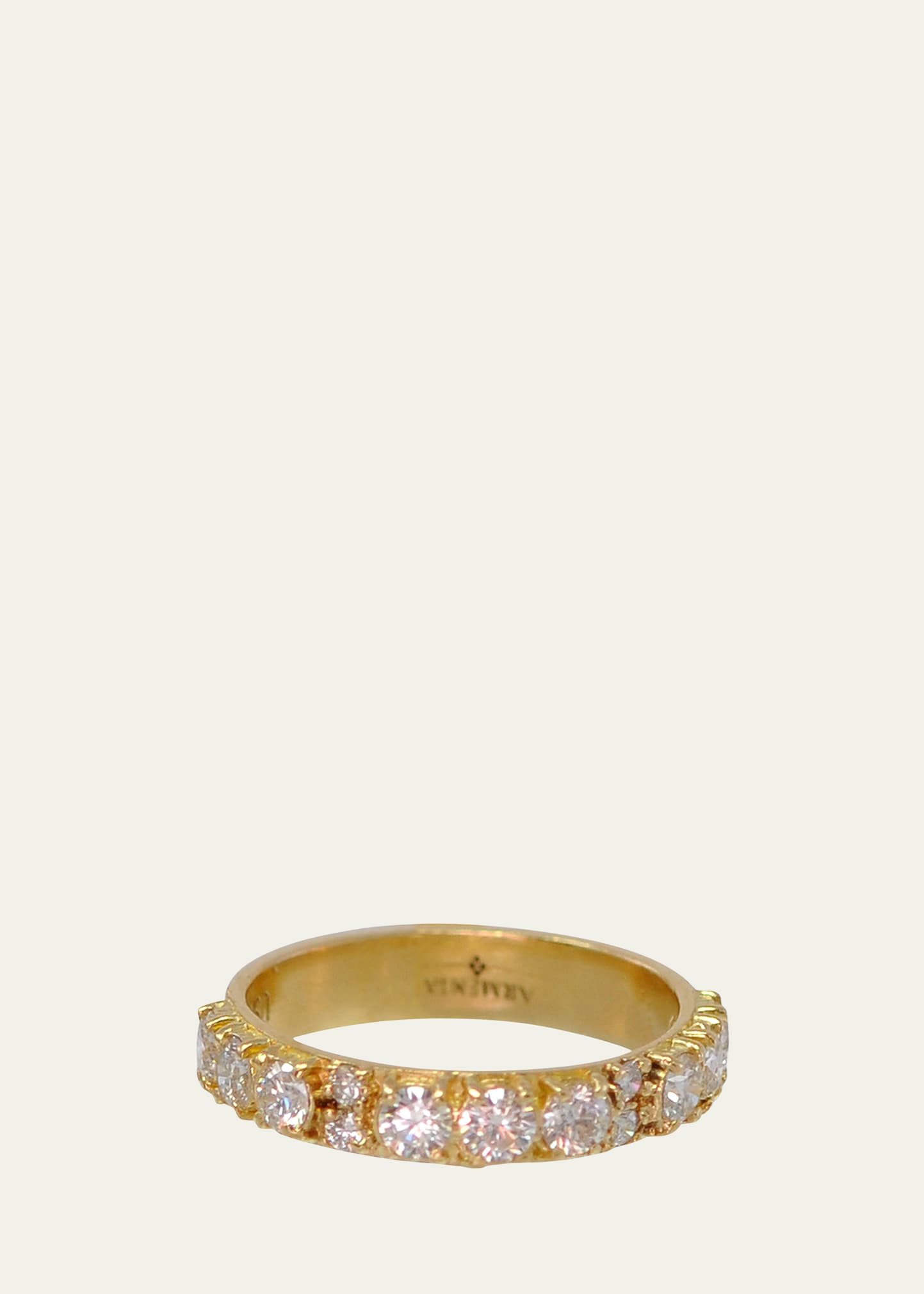 Armenta 18K Yellow Gold 3mm and 1.7mm White Diamond Stack Ring