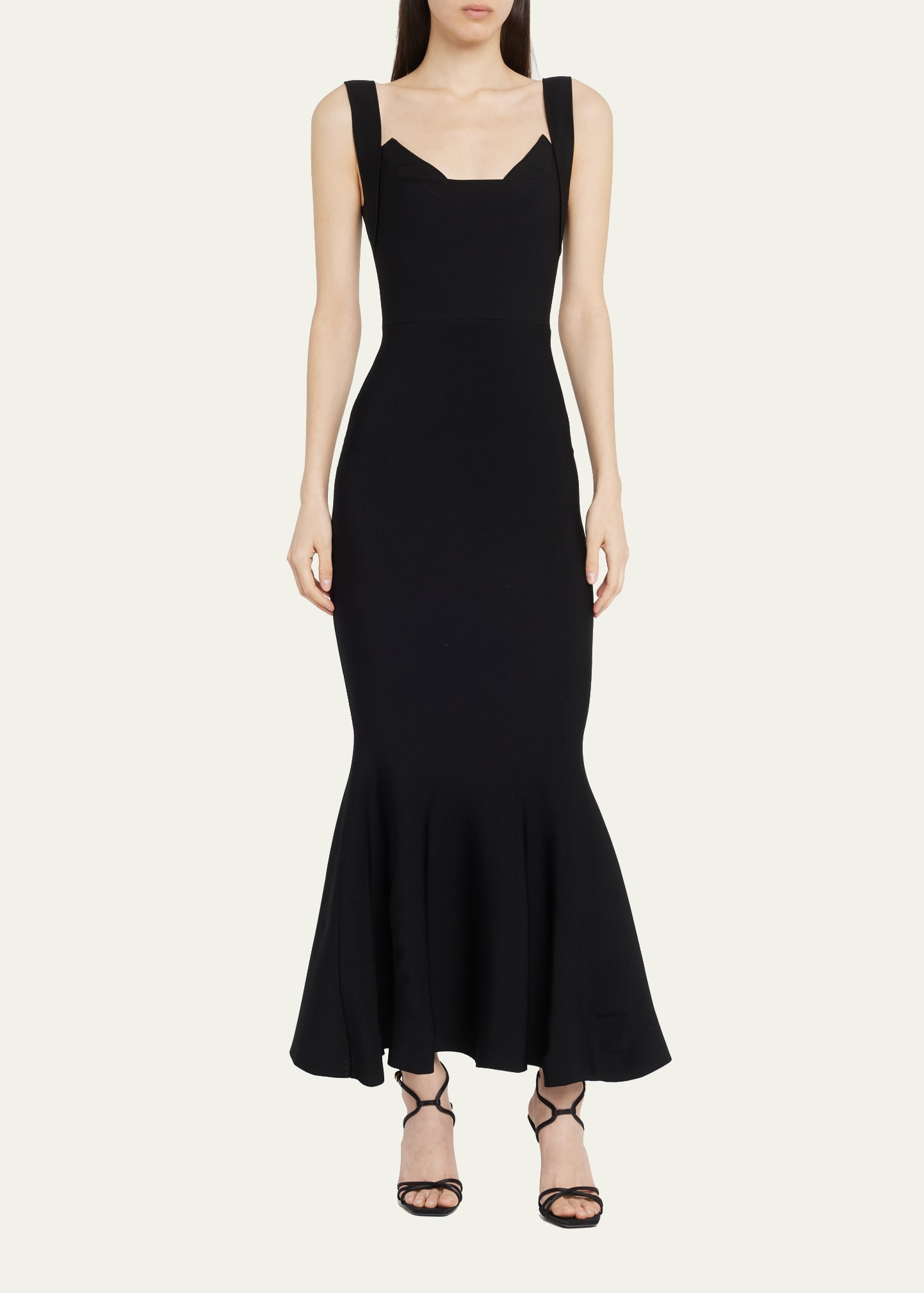Roland Mouret Knit Maxi Dress with Folded Front - Bergdorf Goodman