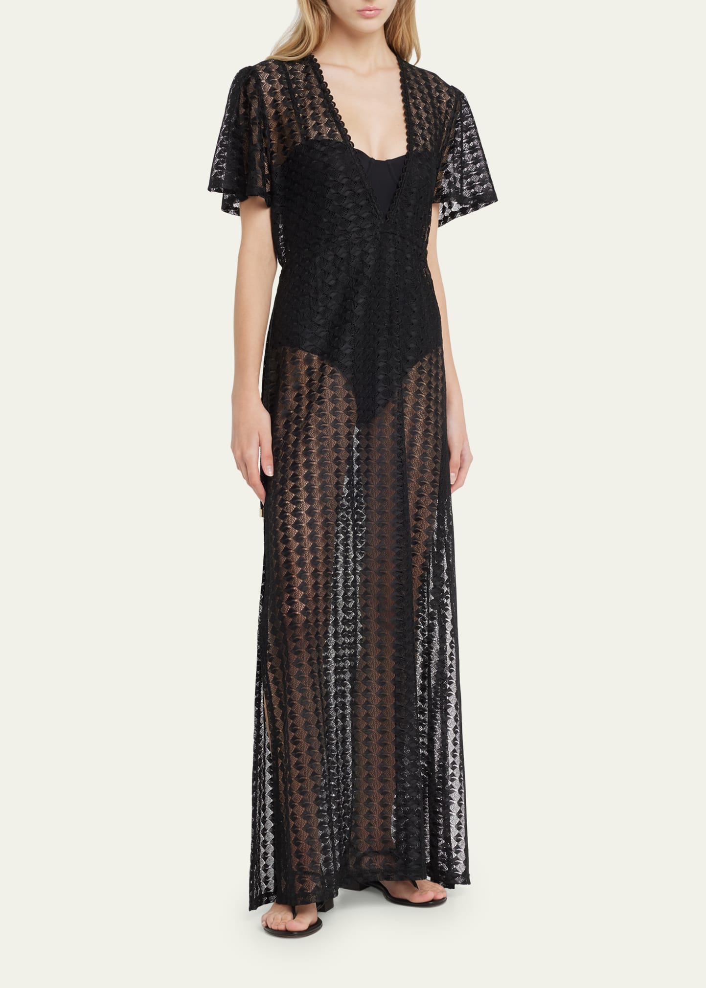 Melissa Odabash Esme Open-Knit Kaftan Maxi Dress - Bergdorf Goodman