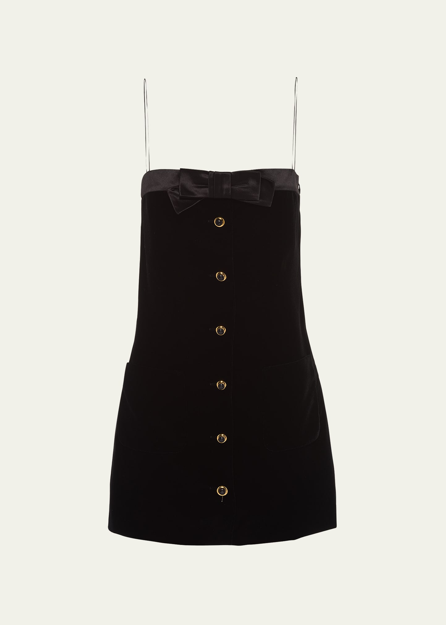 Miu Miu Velvet Bow Mini Dress - Bergdorf Goodman