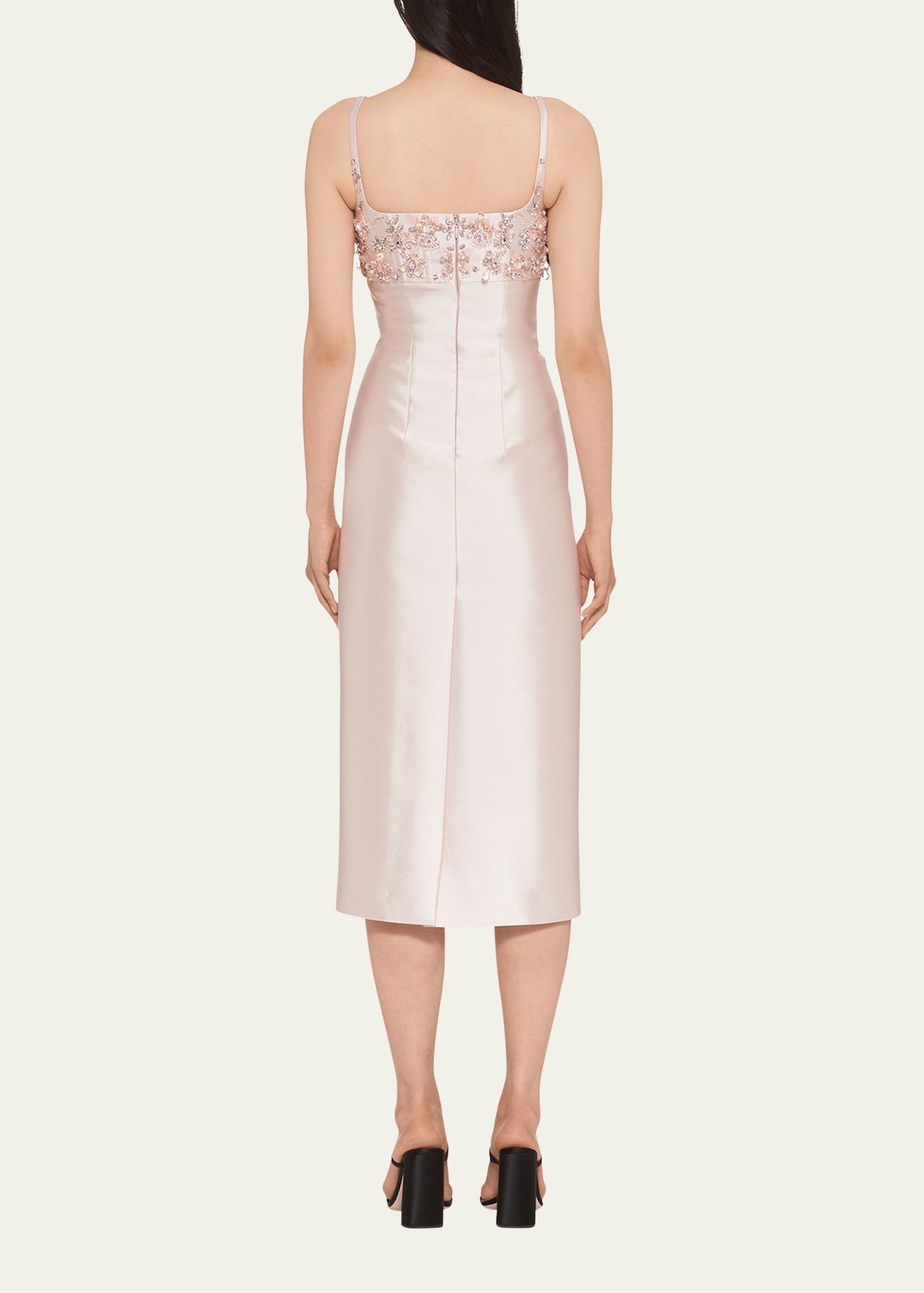 miu miu beaded dress Zapakasa Women Sparkly Blush Long Floral Mother of the Bride Dress with  Slit Beaded Mermaid Ruched Wedding Guest Dress main image 1