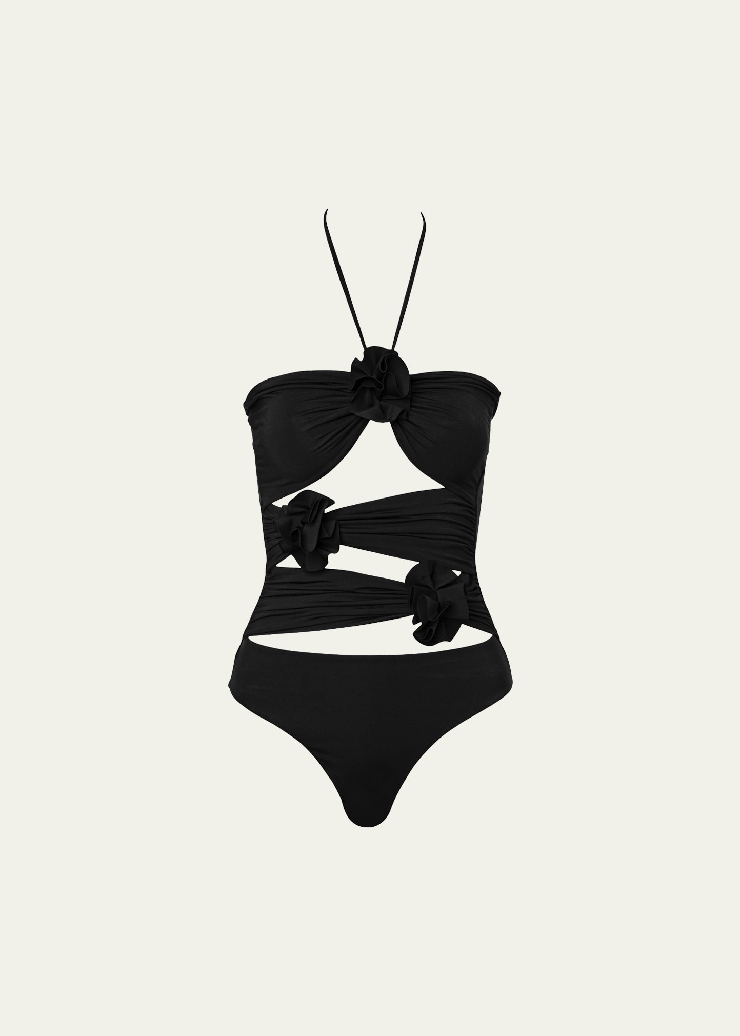 MAYGEL CORONEL Trinitaria Cutout Halter One-Piece Swimsuit - Bergdorf  Goodman