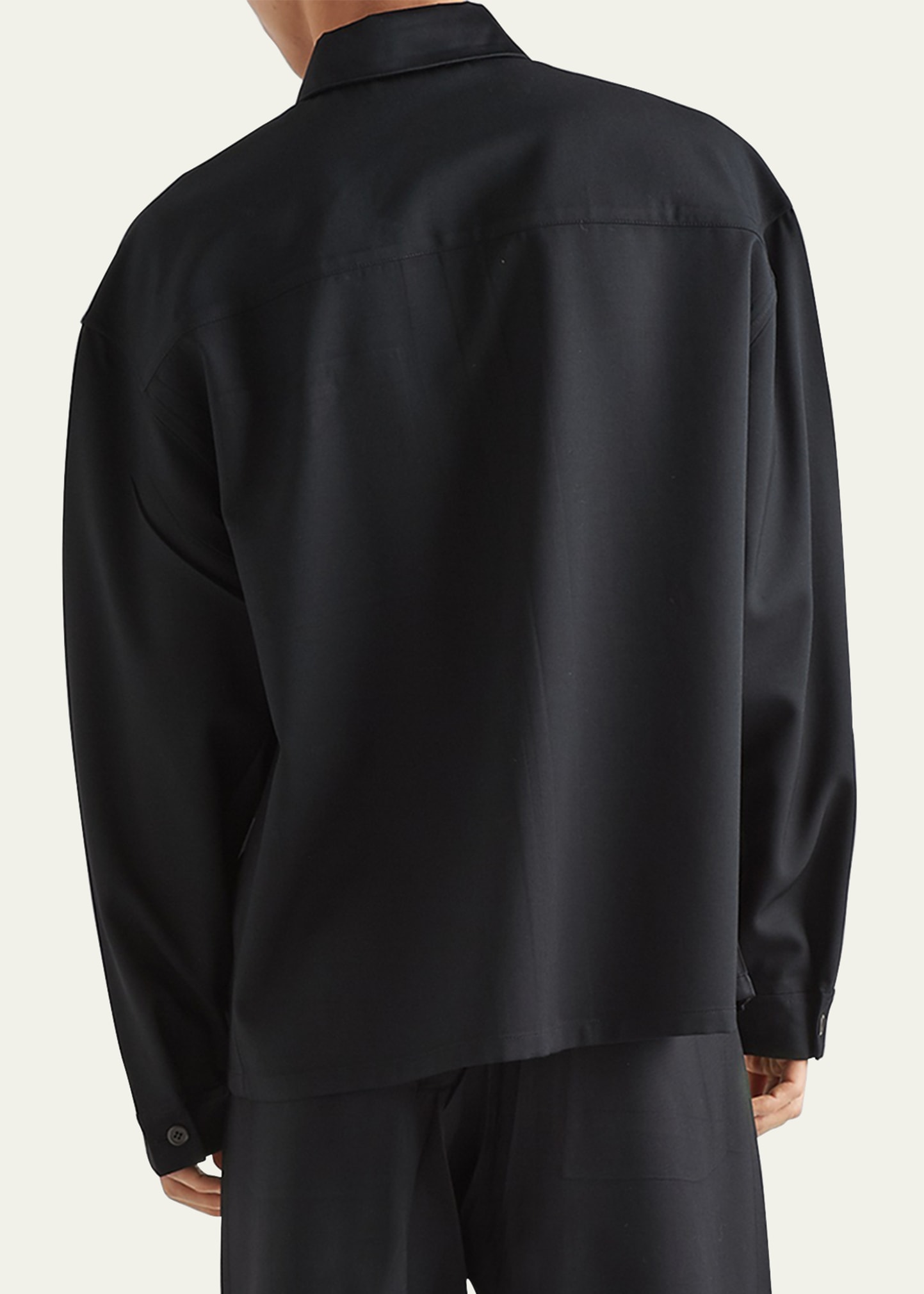 Prada Men's Full-Zip Gabardine Overshirt - Bergdorf Goodman