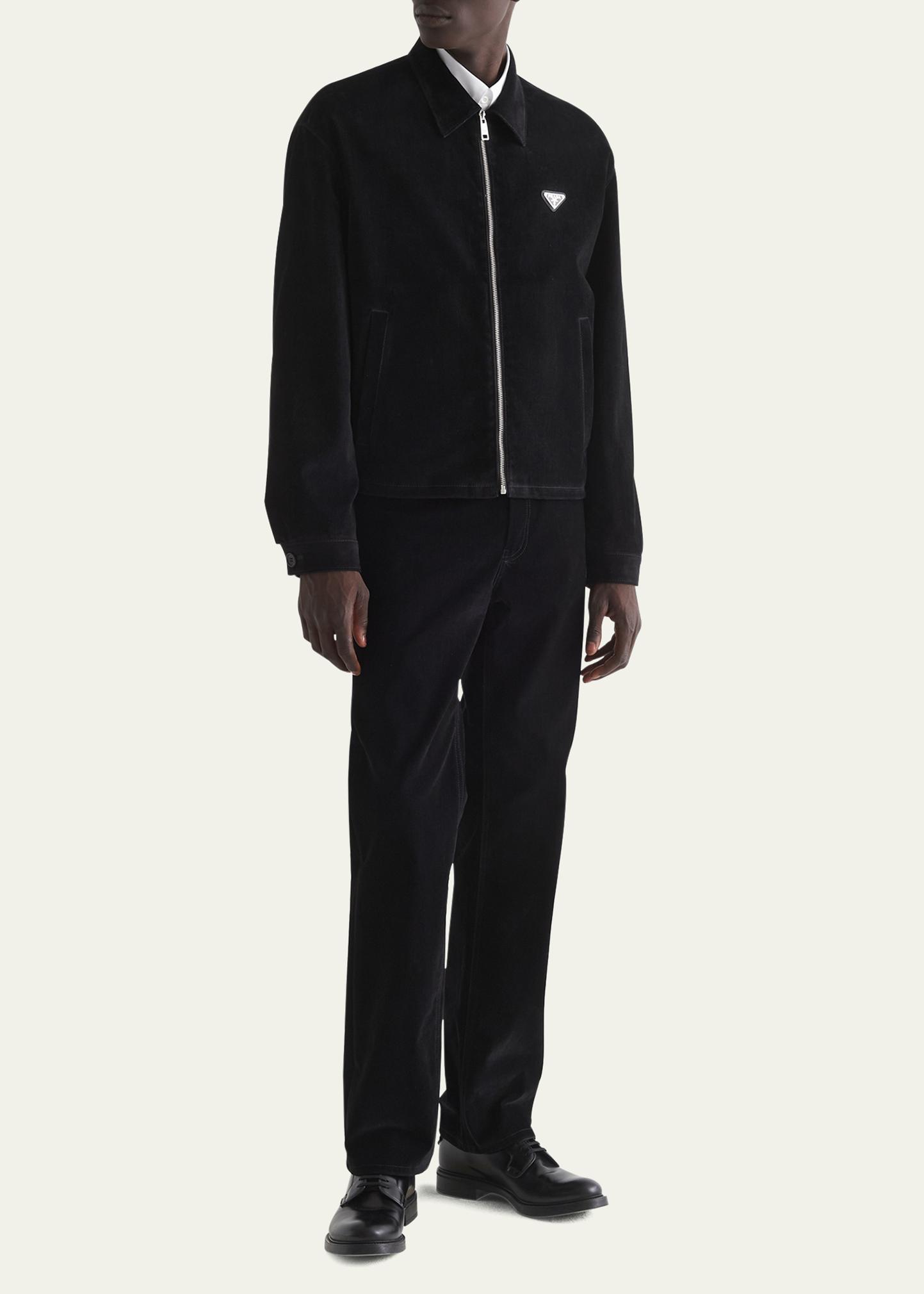 【みー】PRADA ブラック ベルベットデニムジャケット 40 Prada Men's Velvet Denim Blouson Jacket - Bergdorf Goodman