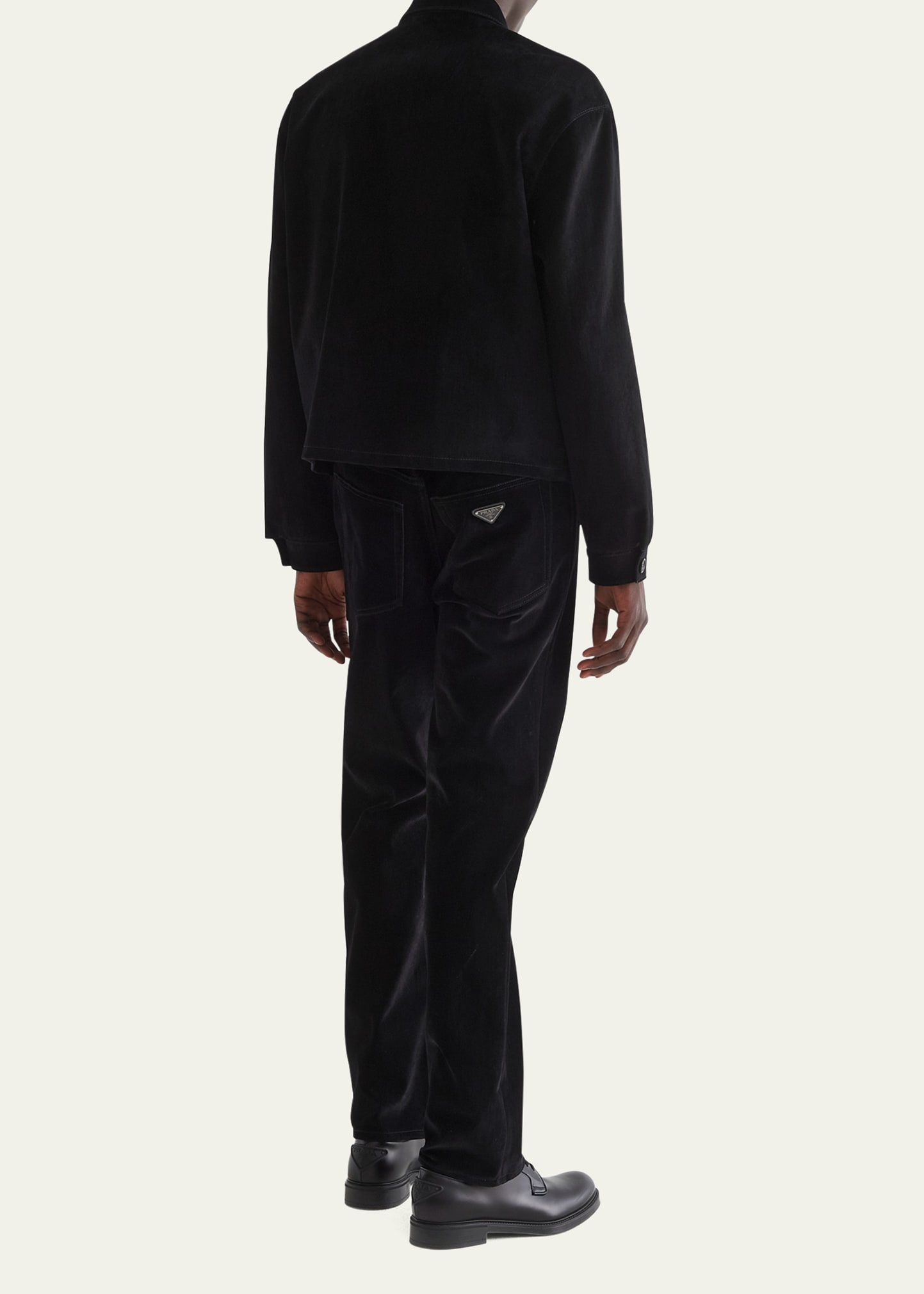 Prada Men's Velvet Denim Blouson Jacket - Bergdorf Goodman