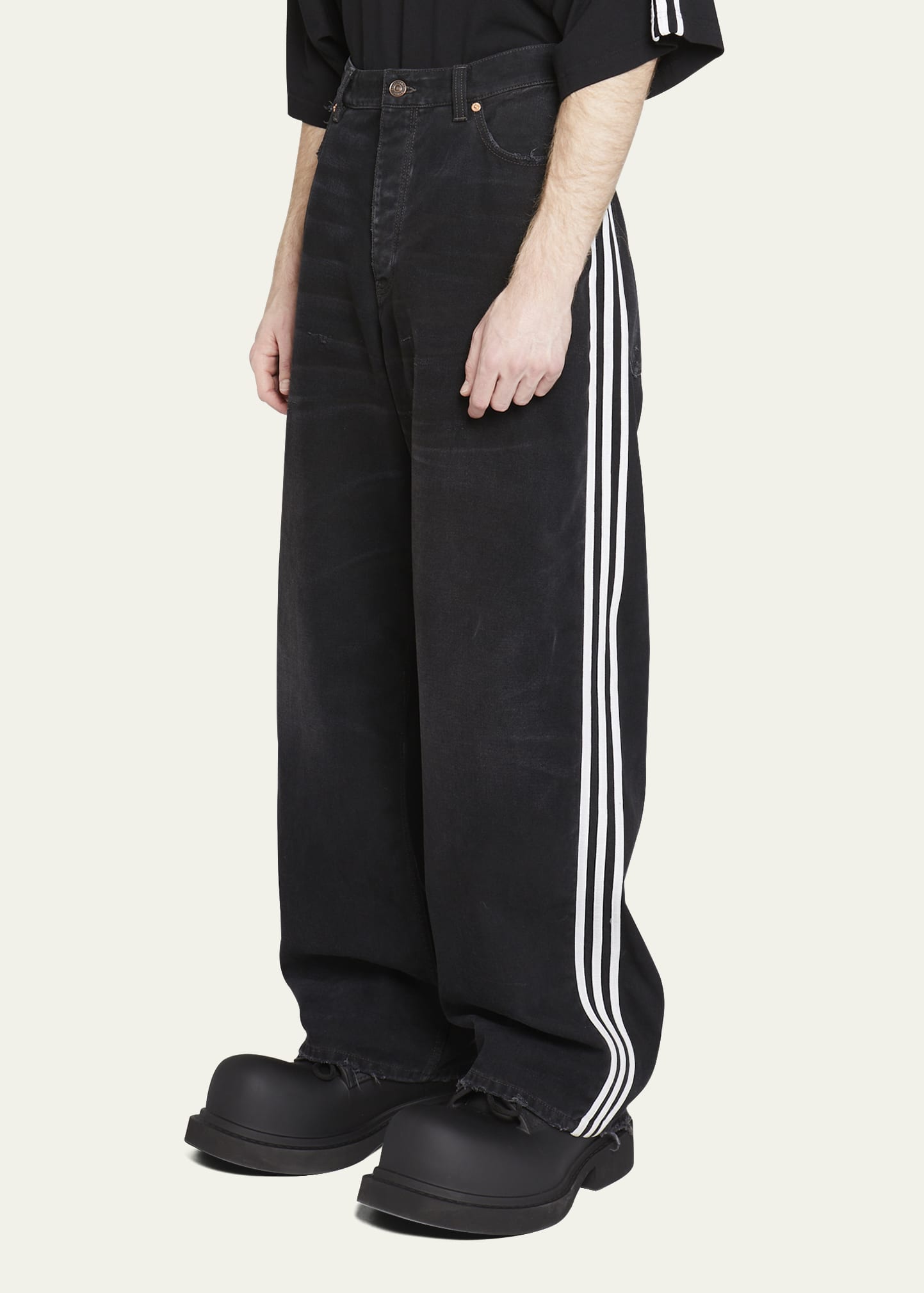 Balenciaga x Adidas Men's 3-Stripes Baggy Jeans - Bergdorf Goodman