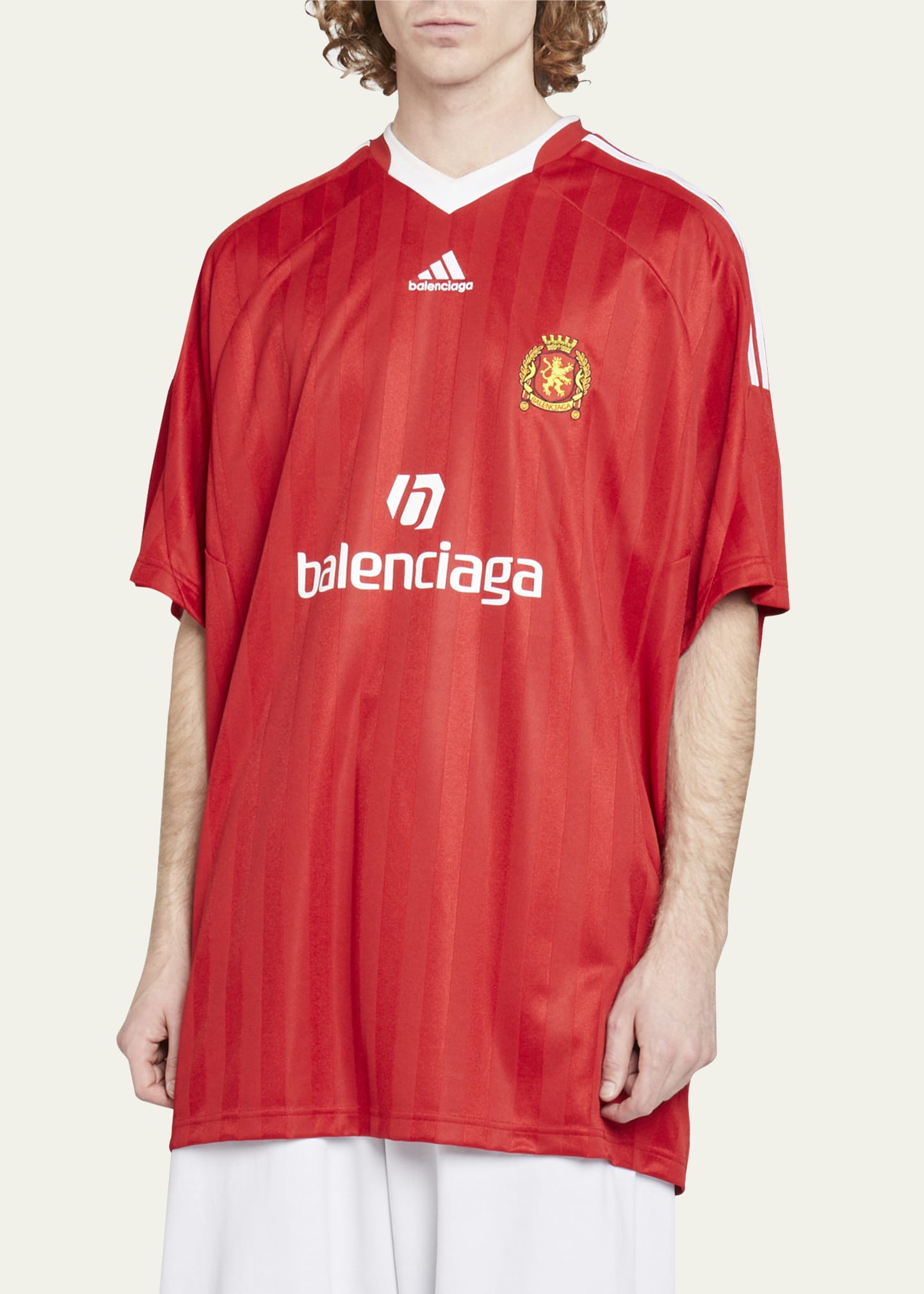 Balenciaga x Adidas Men's Tonal Striped Soccer Jersey - Bergdorf